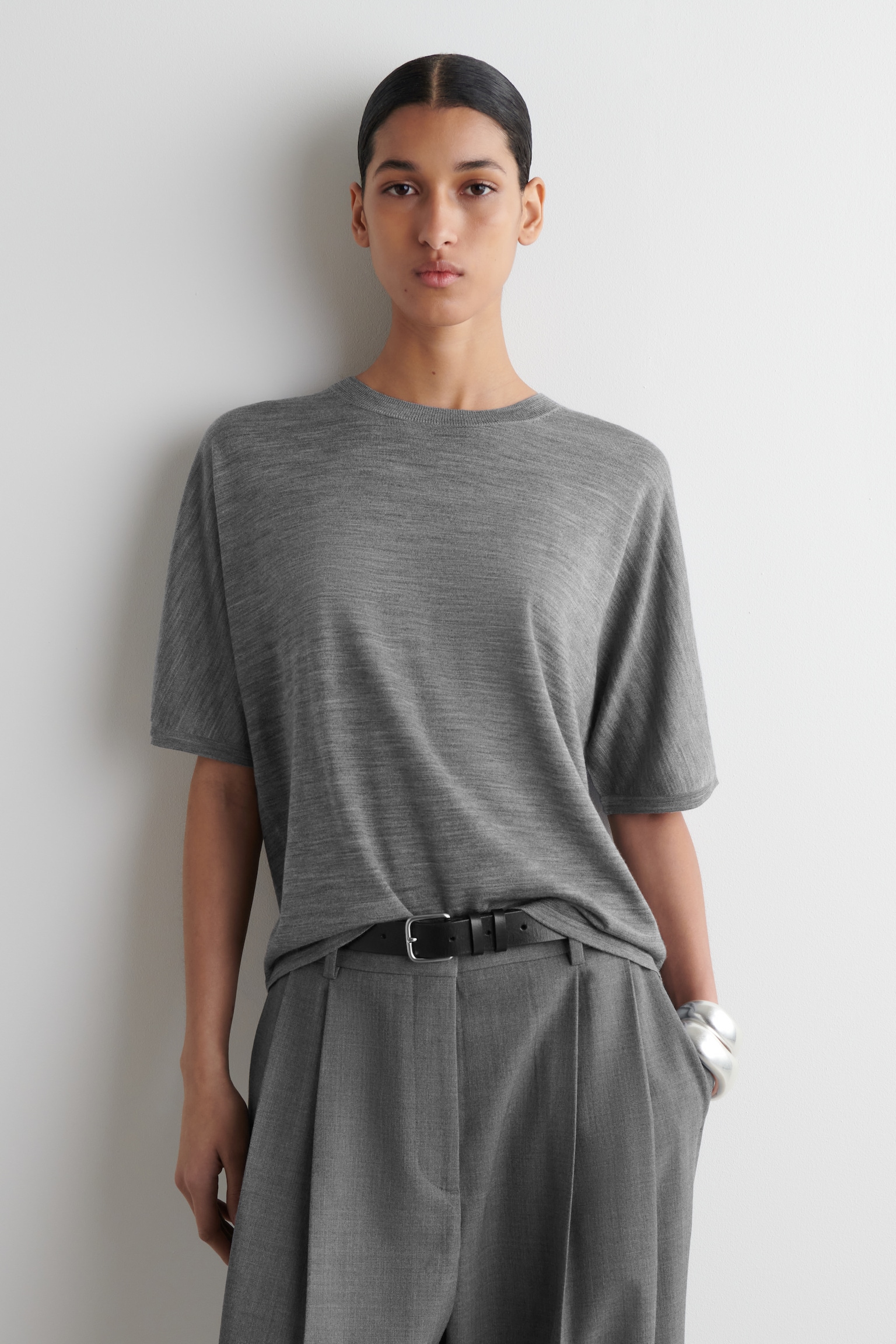 MERINO WOOL T-SHIRT - GREY