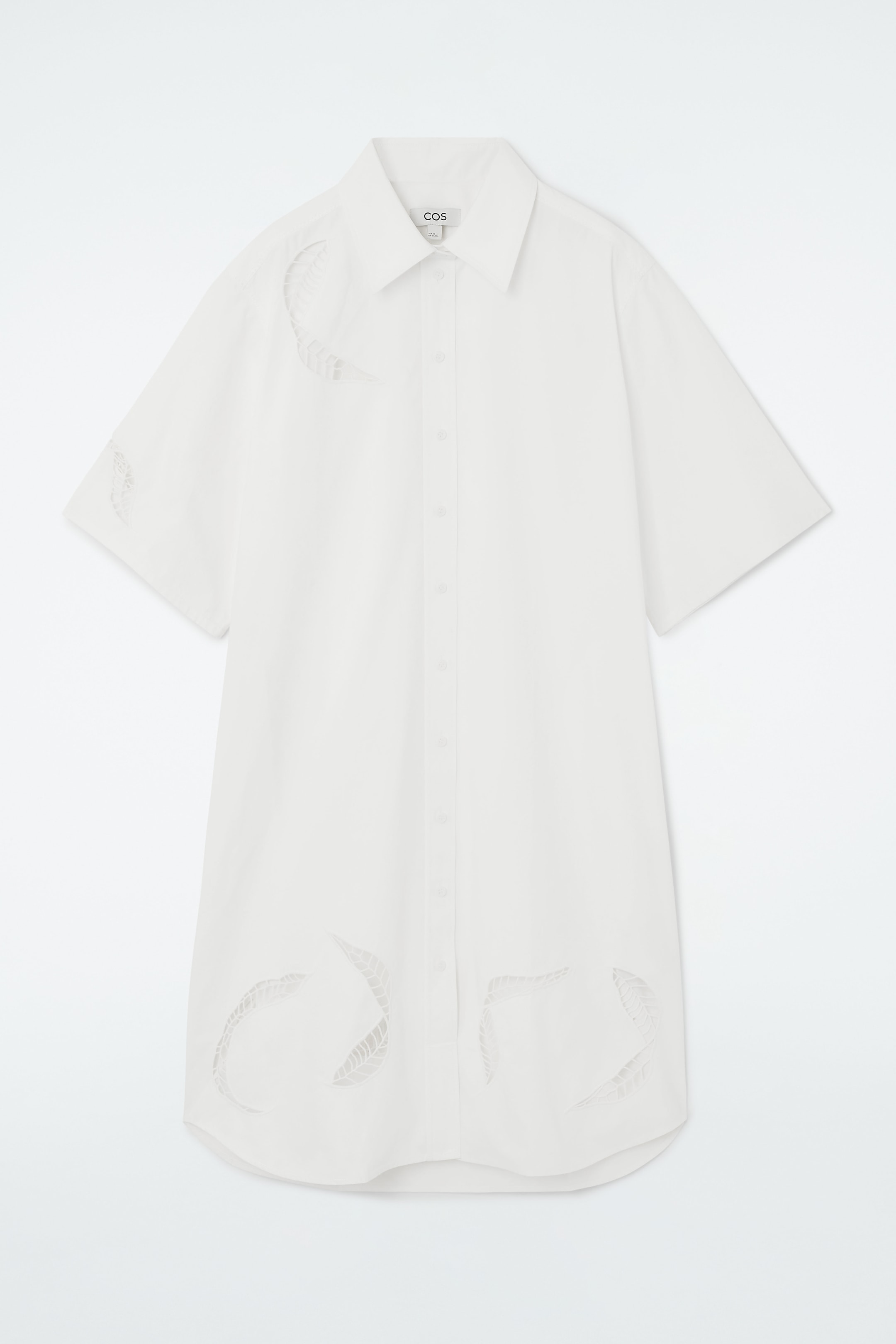View larger image: BRODERIE ANGLAISE MIDI SHIRT DRESS - WHITE - Ladies | H&M GB 1