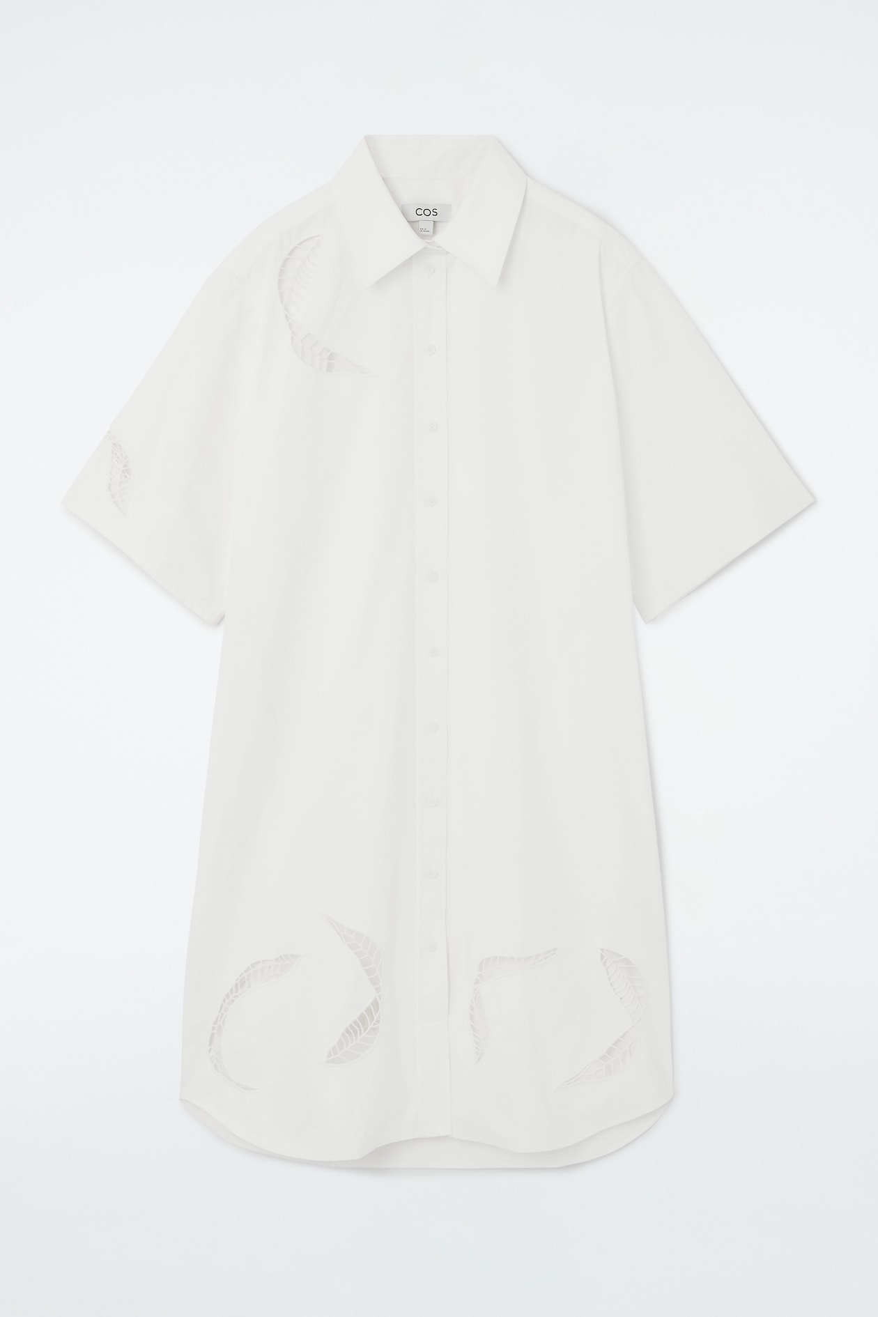 Broderie Anglaise Eyelet Midi Shirt Dress