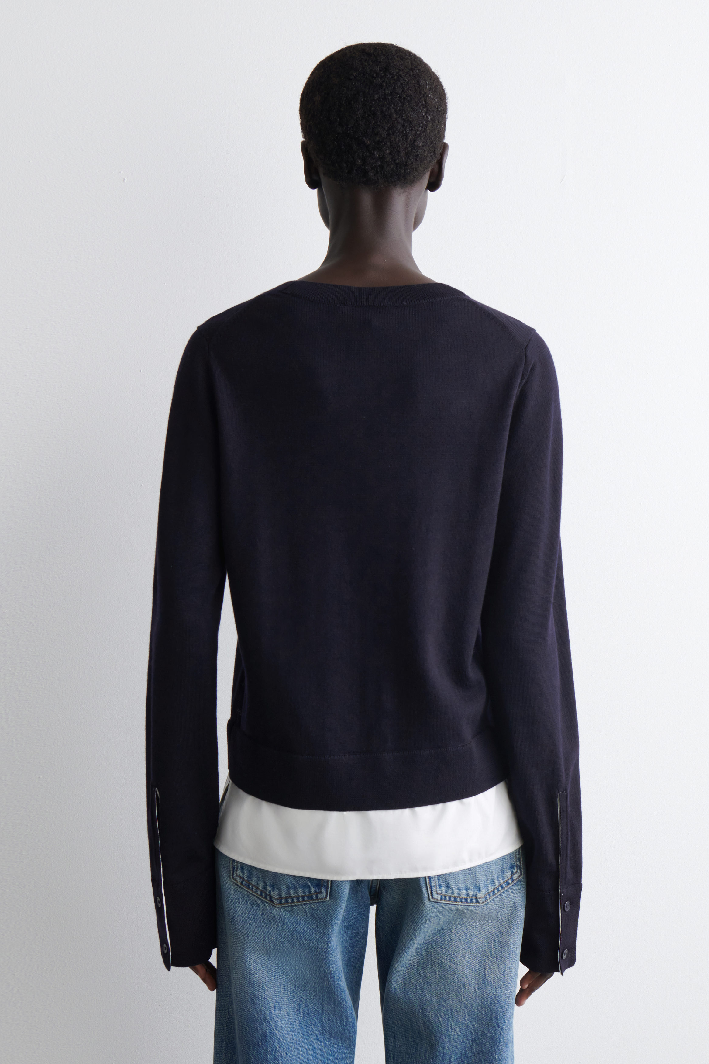 LAYERED MERINO WOOL SWEATER - NAVY | COS US