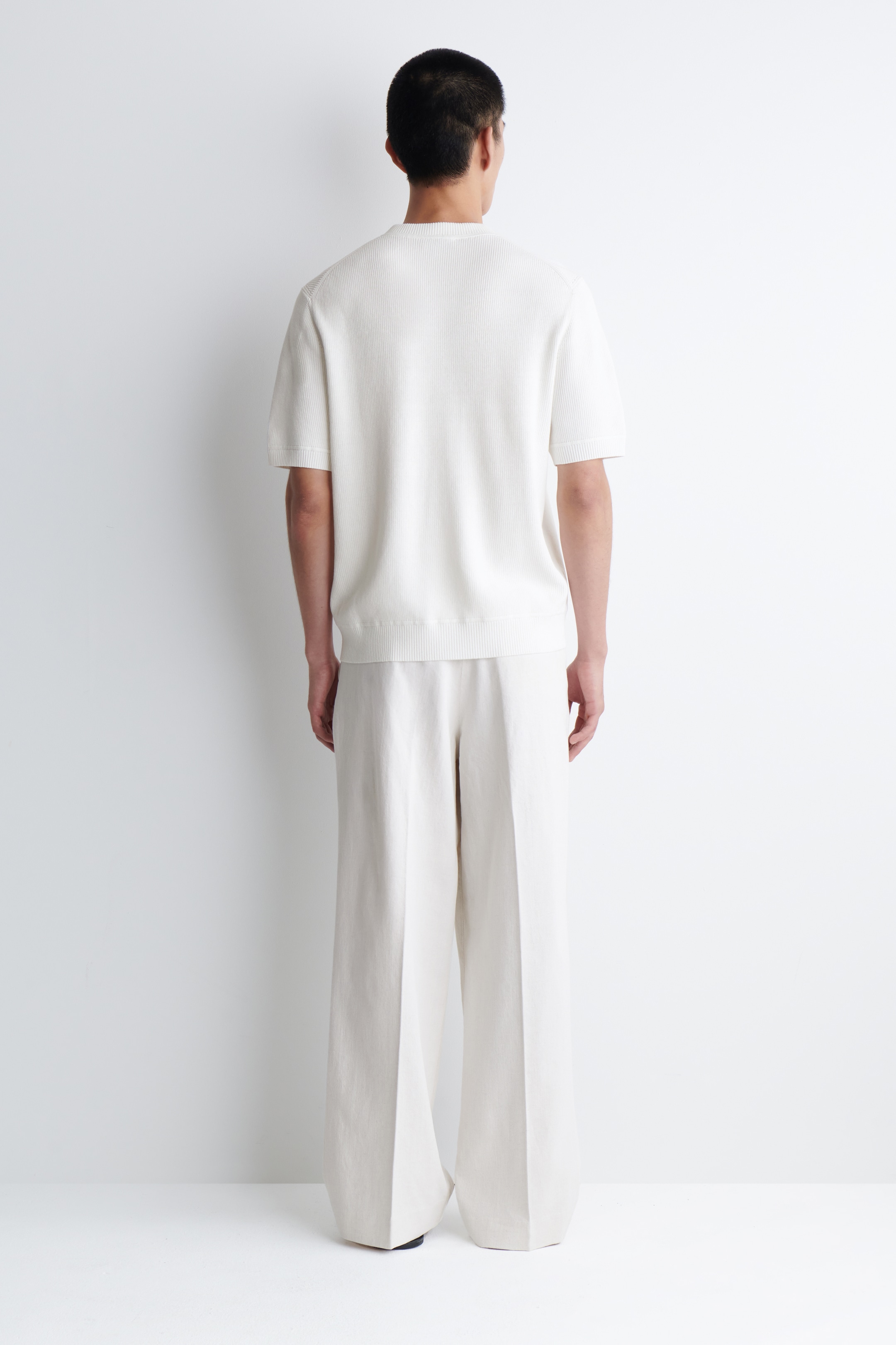 Grotere afbeelding bekijken: GEBREID KATOEN HENLEY-T-SHIRT - WIT - HEREN | H&M NL 5