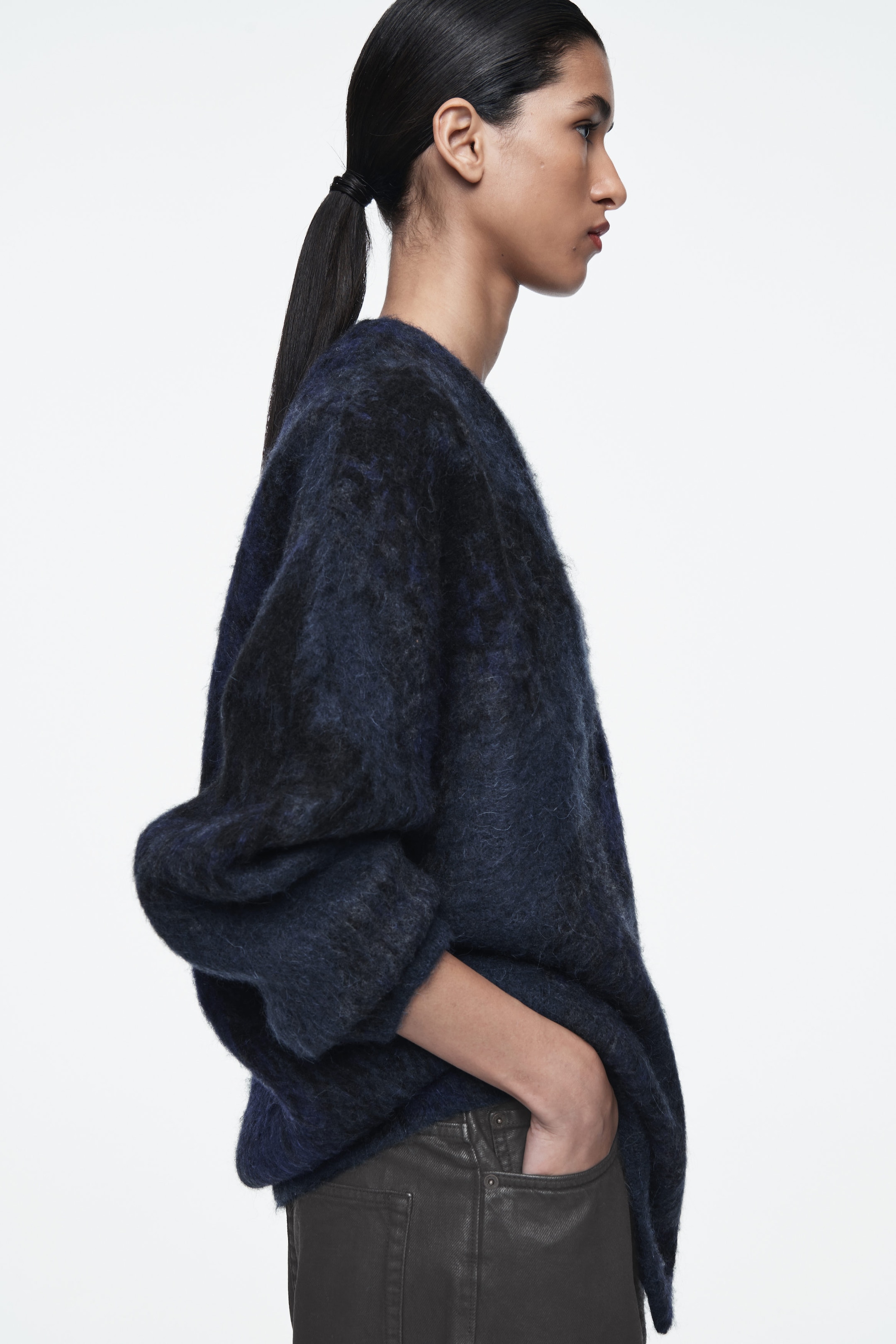 ALPACA-BLEND JACQUARD CARDIGAN