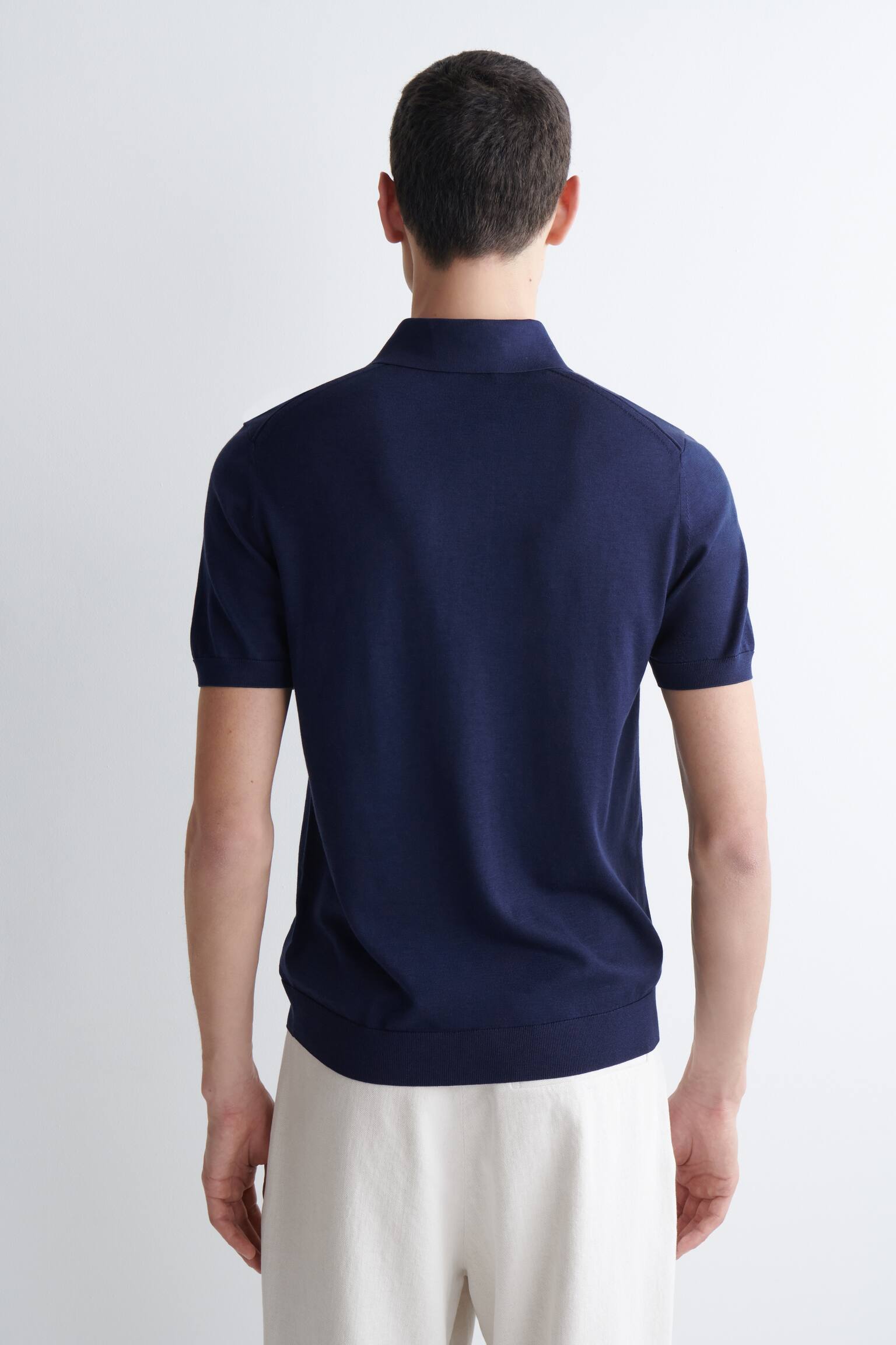 POLO SLIM IN MAGLIA DI SETA - BLU/MARRONE/NERO - 3