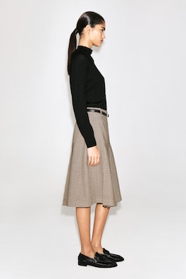 MERINO WOOL MOCK-NECK CARDIGAN — BLACK 4