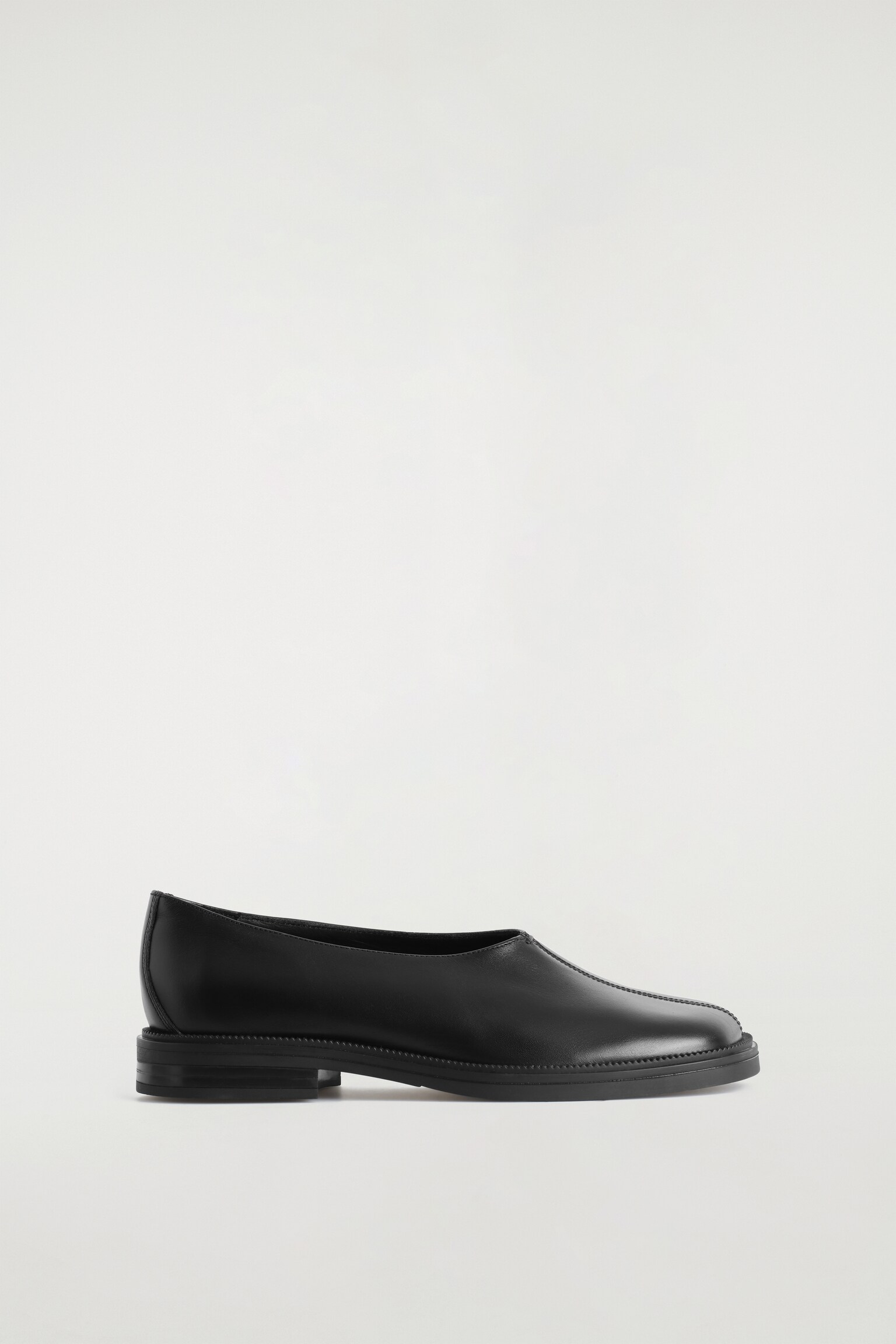 SOULIERS À SEMELLE ÉPAISSE EN CUIR - NOIR - 2
