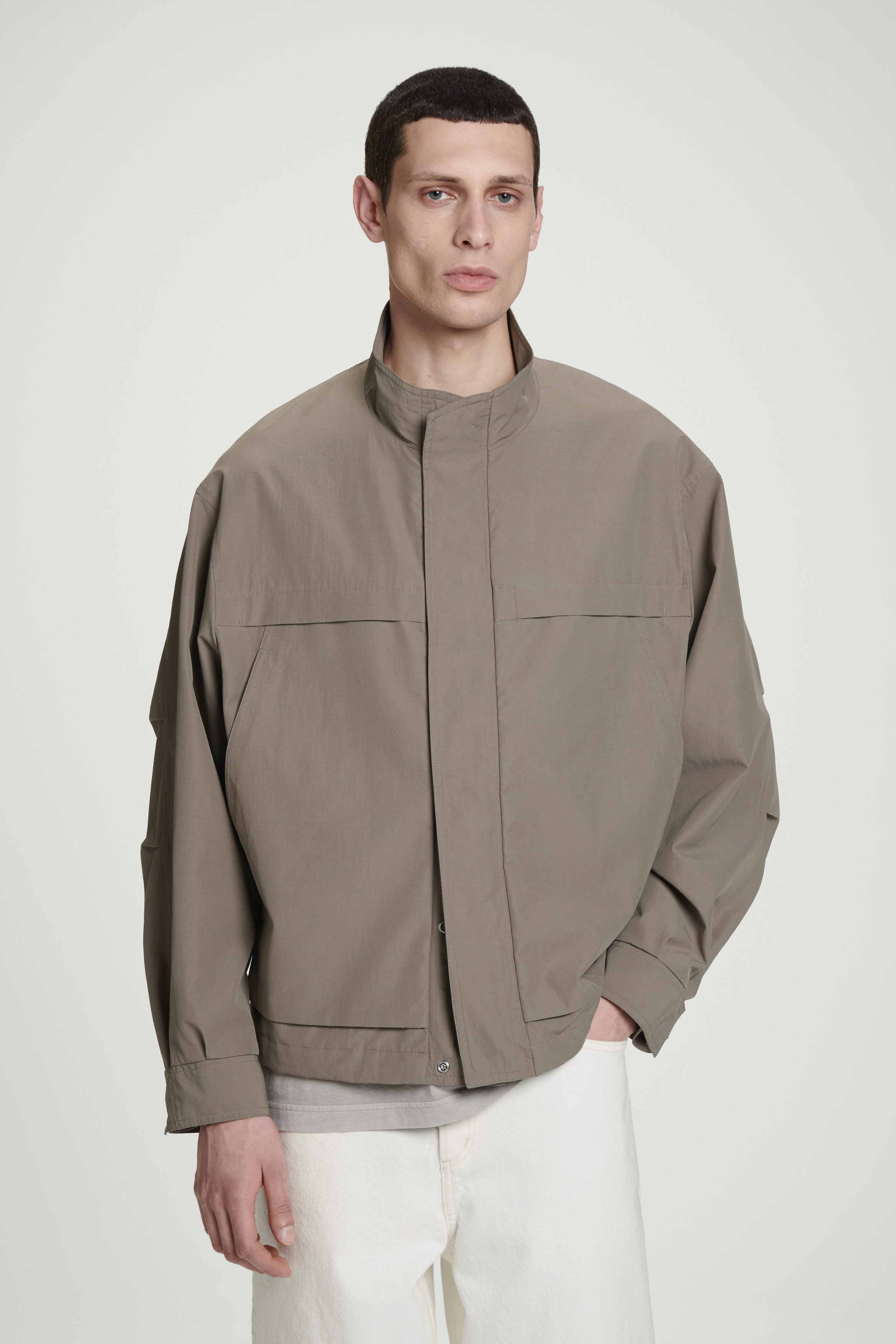 TWILL UTILITY BOMBER JACKET - MOLE | COS