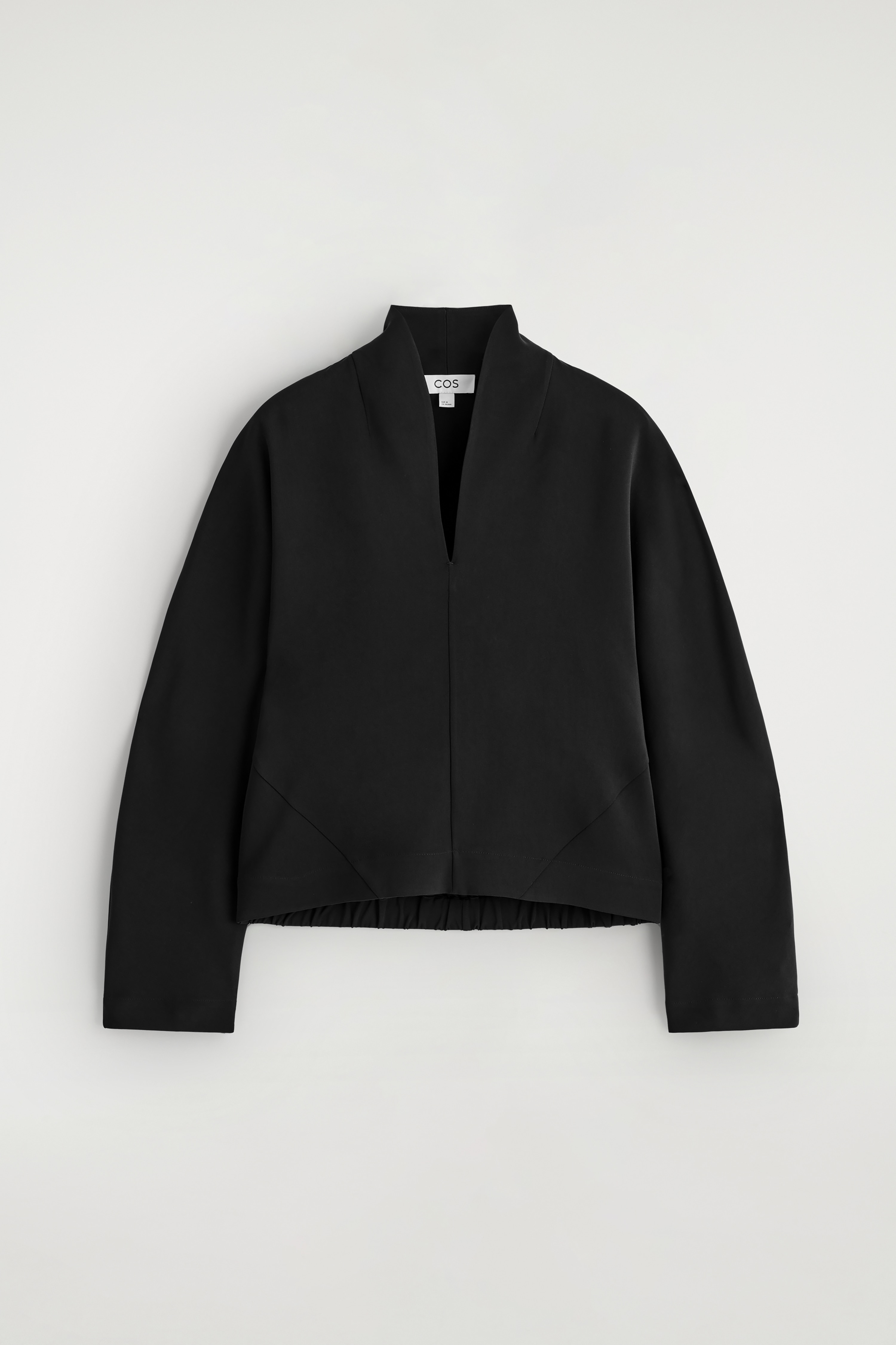 BLUSA CON COLLO DRAPPEGGIATO - NERO