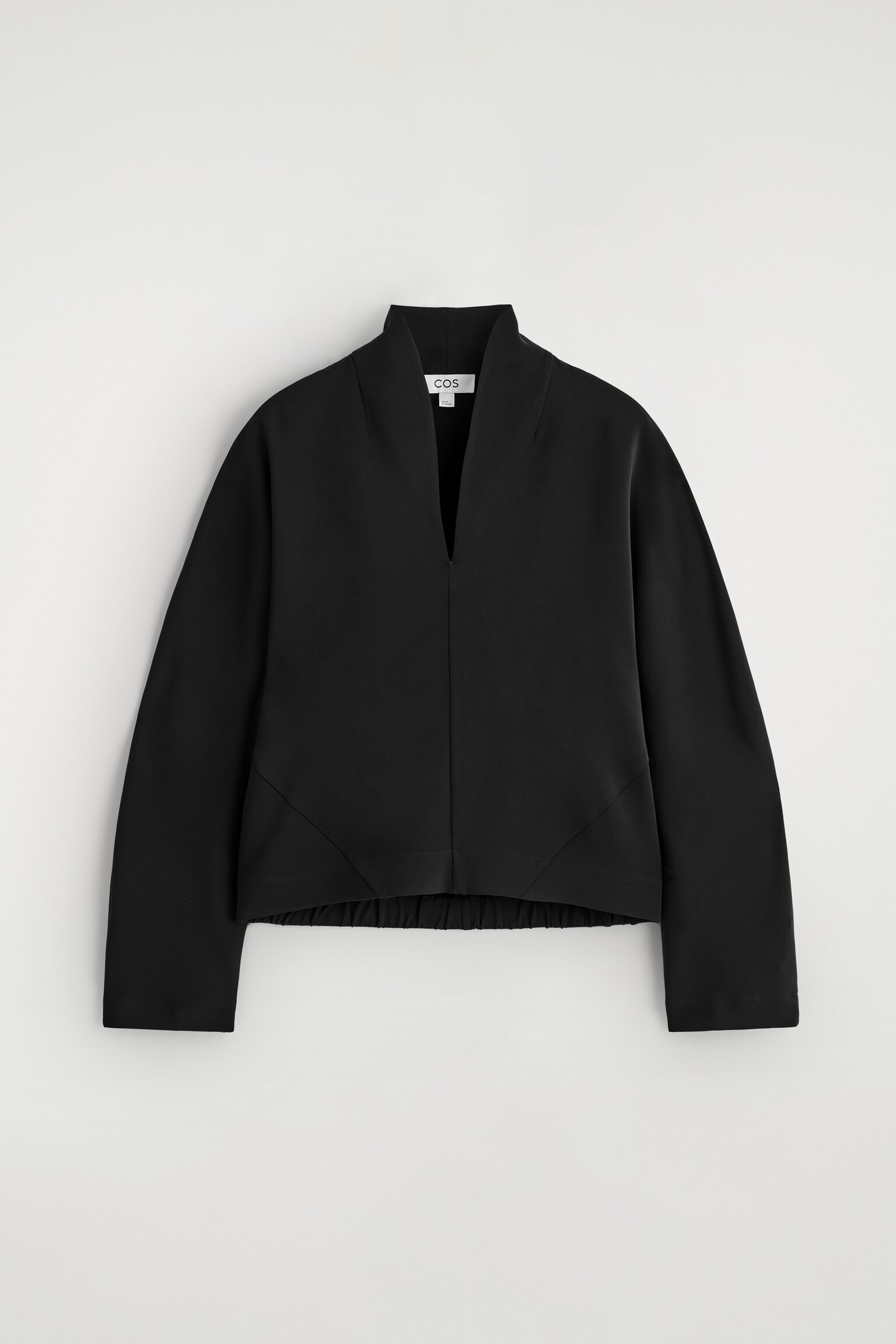 BLOUSE À COL DRAPÉ - NOIR - 2