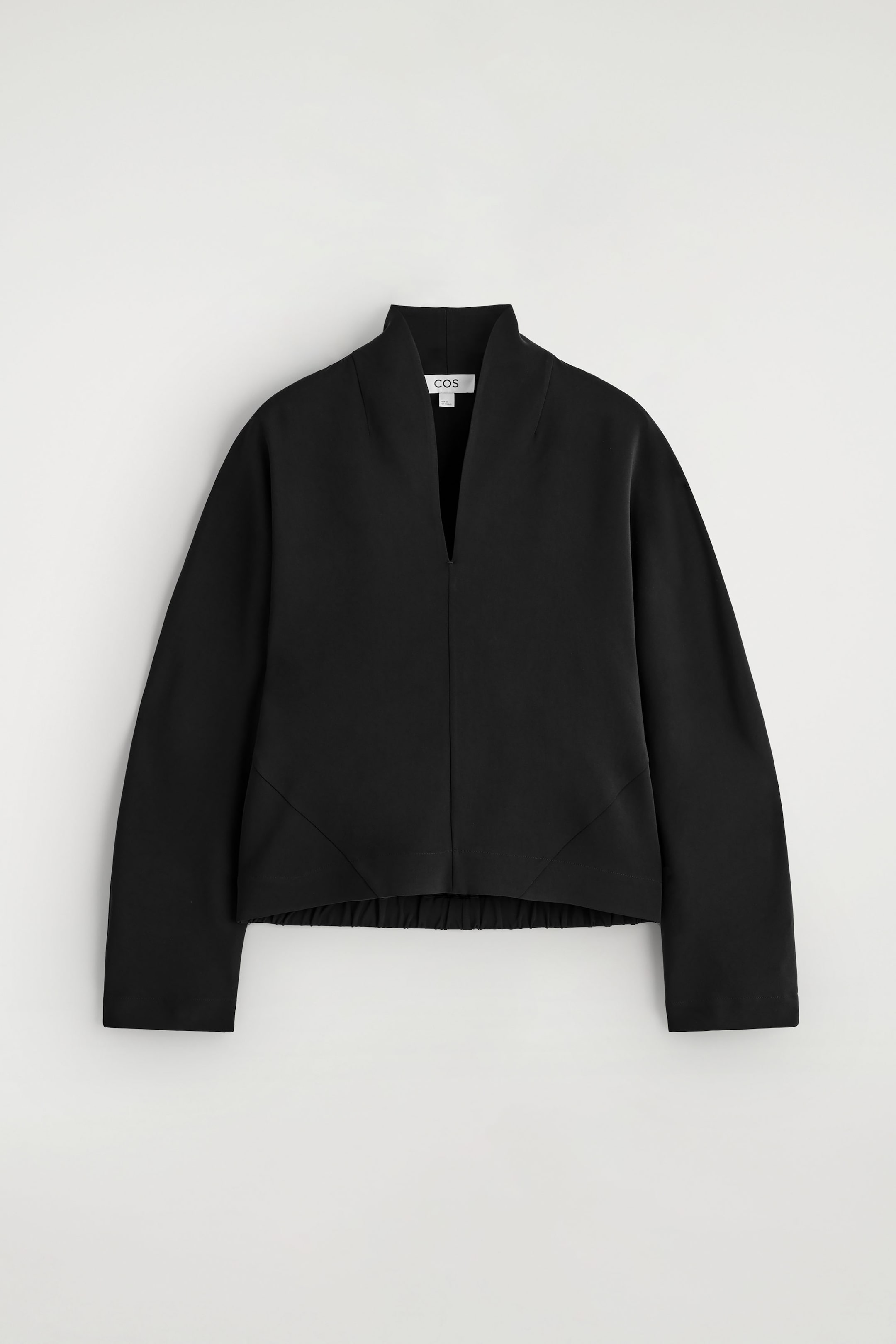 DRAPED-COLLAR BLOUSE