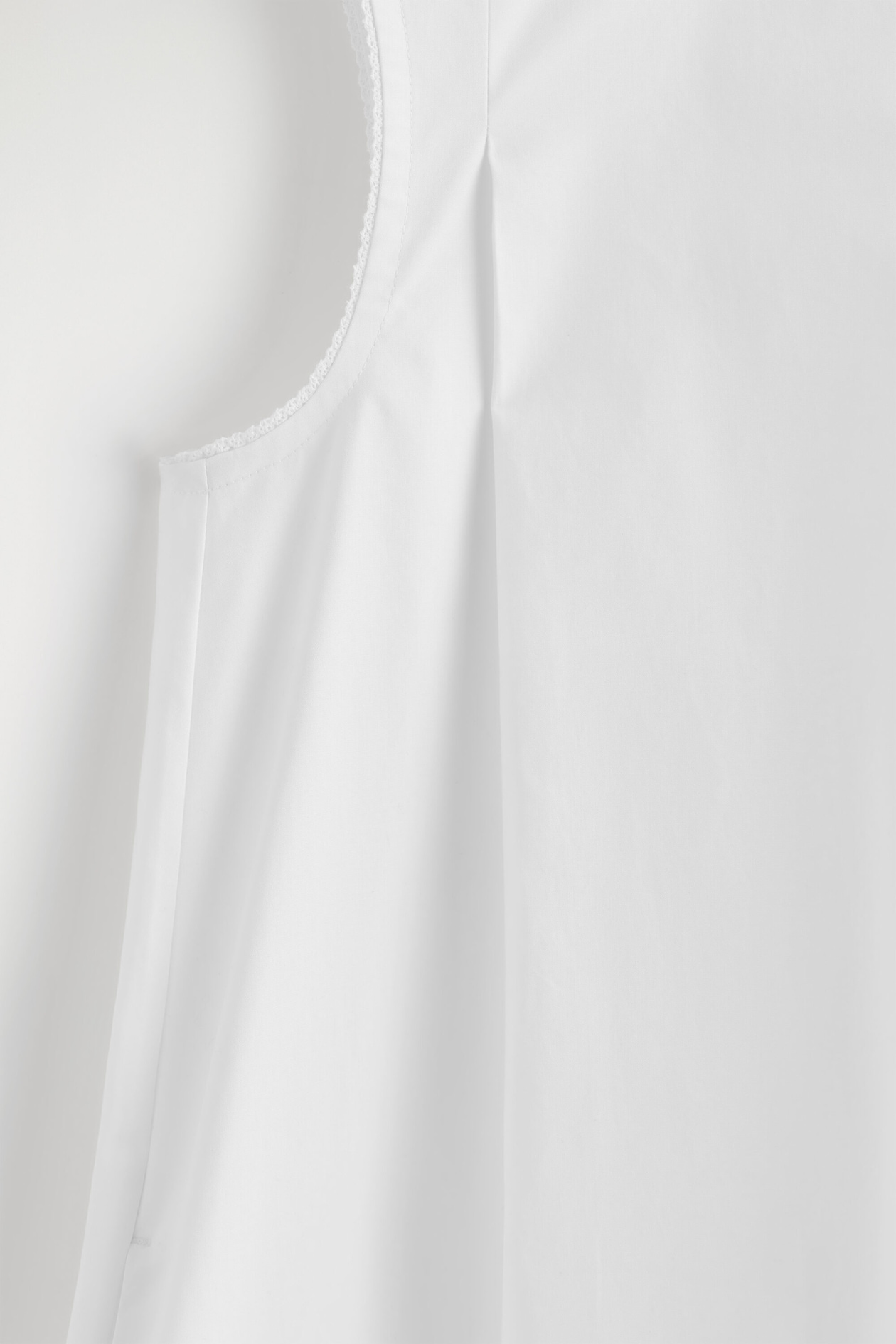 cos sleeveless pleated mini dress PICOT-TRIMMED PLEATED MINI DRESS - WHITE