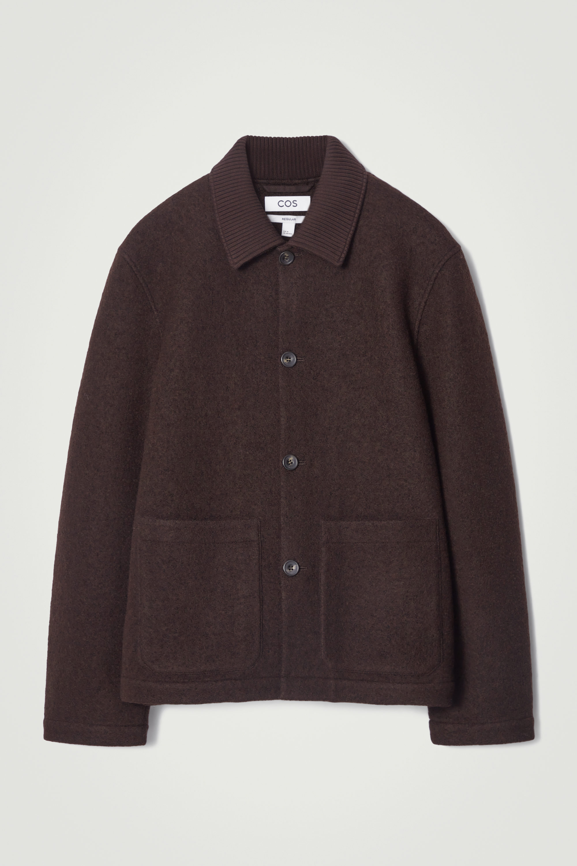 BOILED-WOOL CHORE JACKET - DARK BROWN | COS US