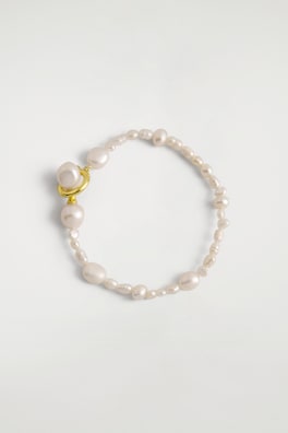 IRREGULAR FRESHWATER PEARL BRACELET — PEARL / GOLD 3