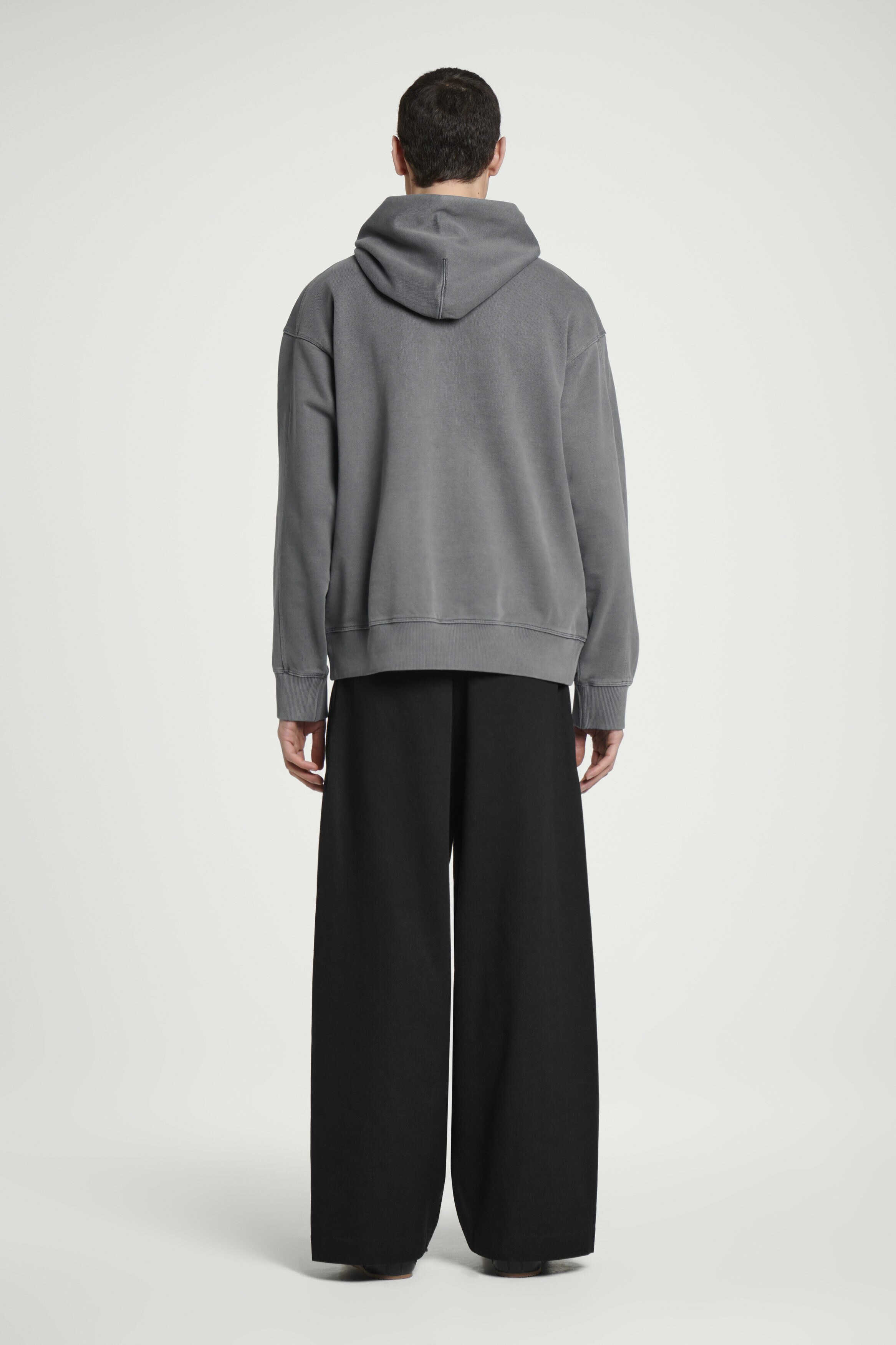 WASHED COTTON-JERSEY HOODIE - WASHED BLACK | COS