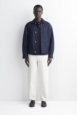 PRESS-STUD COTTON POLO SHIRT — NAVY 5