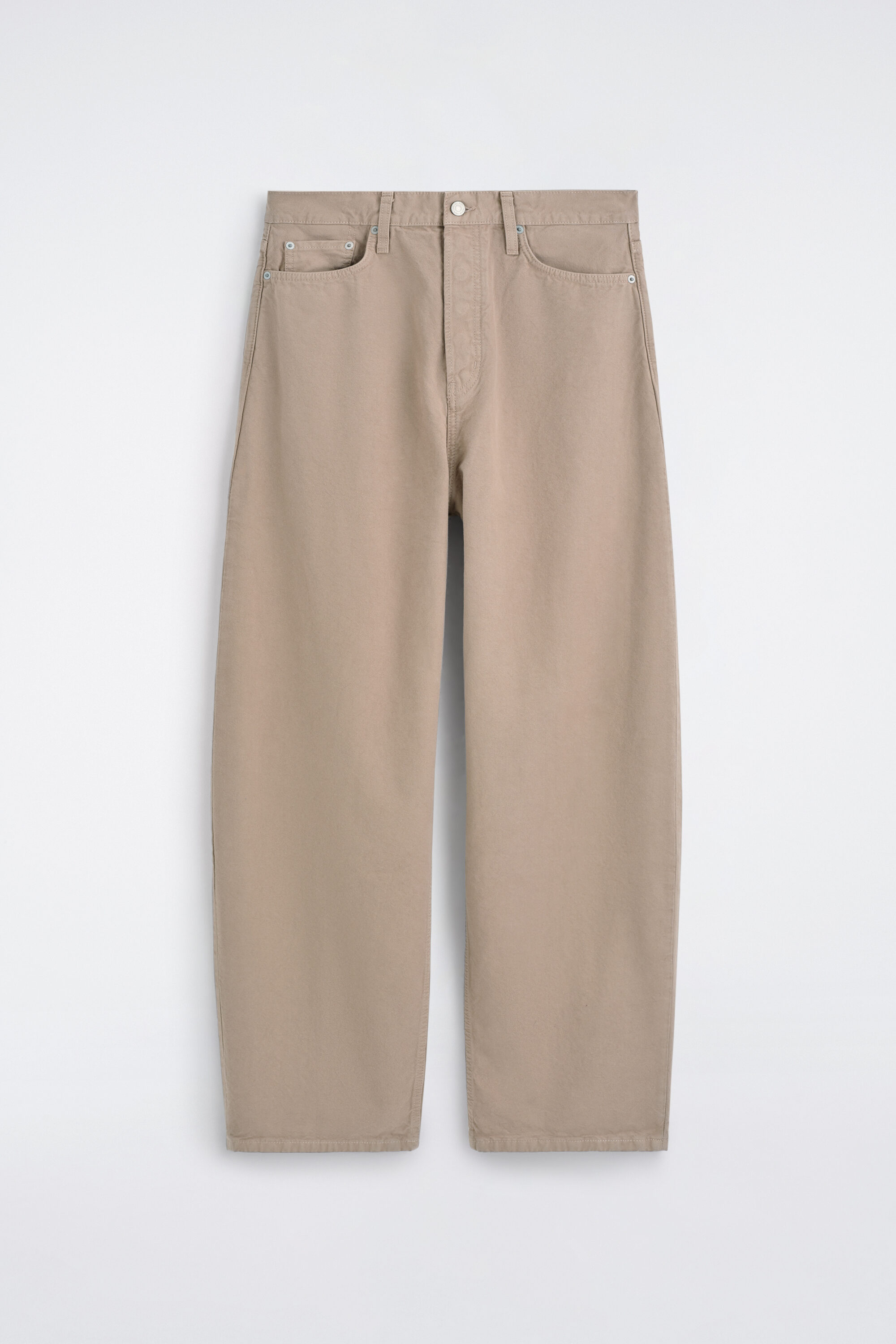 Mallow Relaxed-Fit Barrel-Leg Jeans - Beige