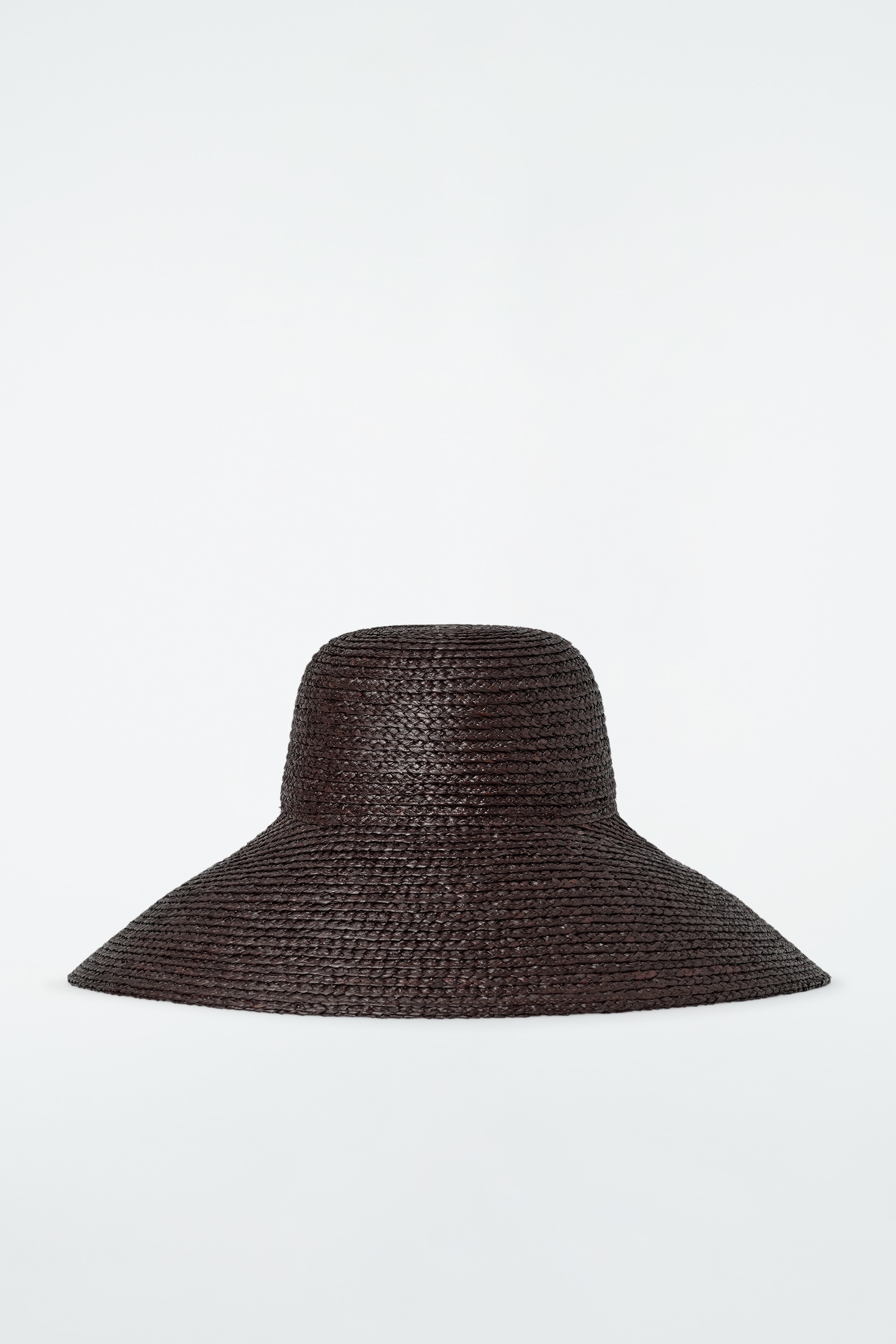 STROHHUT MIT BREITER KREMPE - DUNKELBRAUN/BEIGE