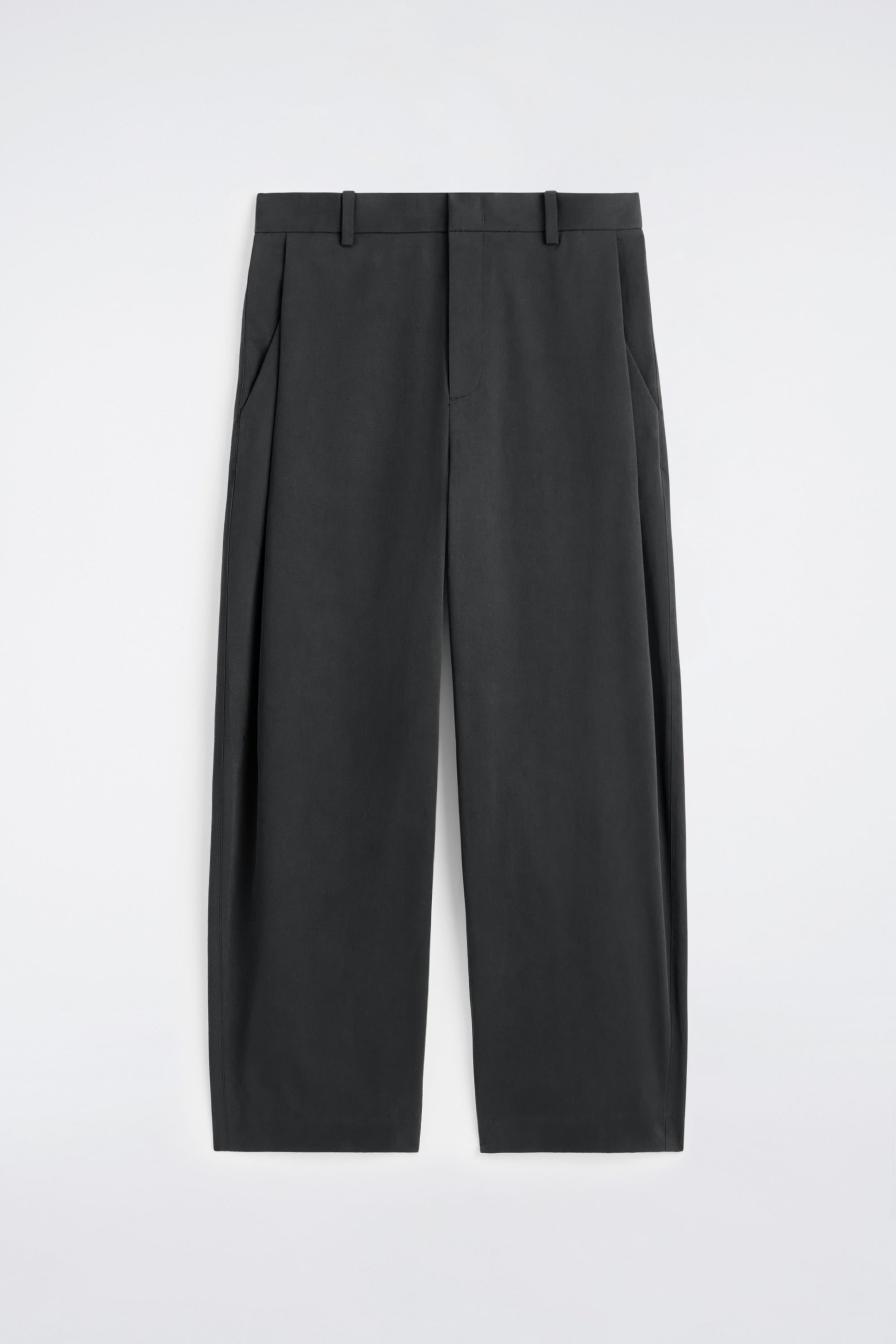 WIDE-LEG PLEATED COTTON TROUSERS