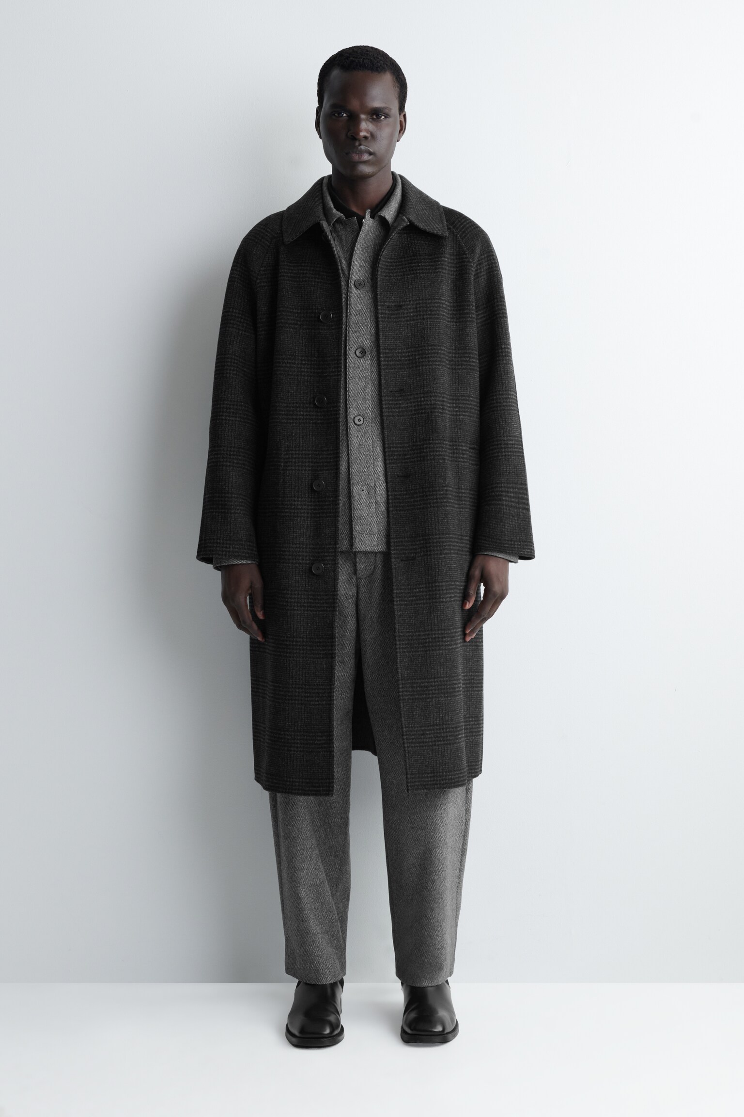 PANTALÓN DE LANA BARREL LEG - GRIS - 2