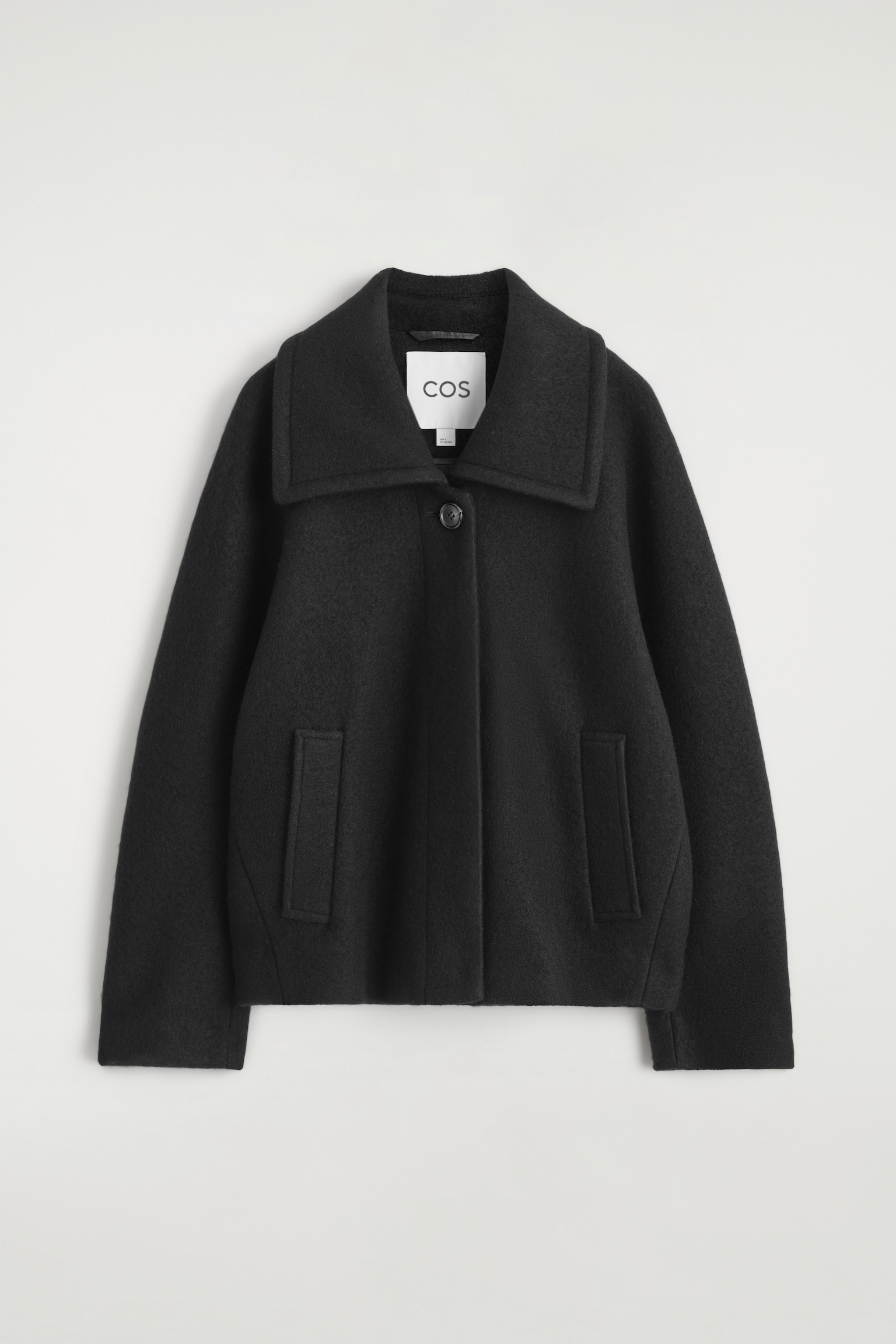 OVERSIZED BOILED-WOOL JACKET - BLACK - 2