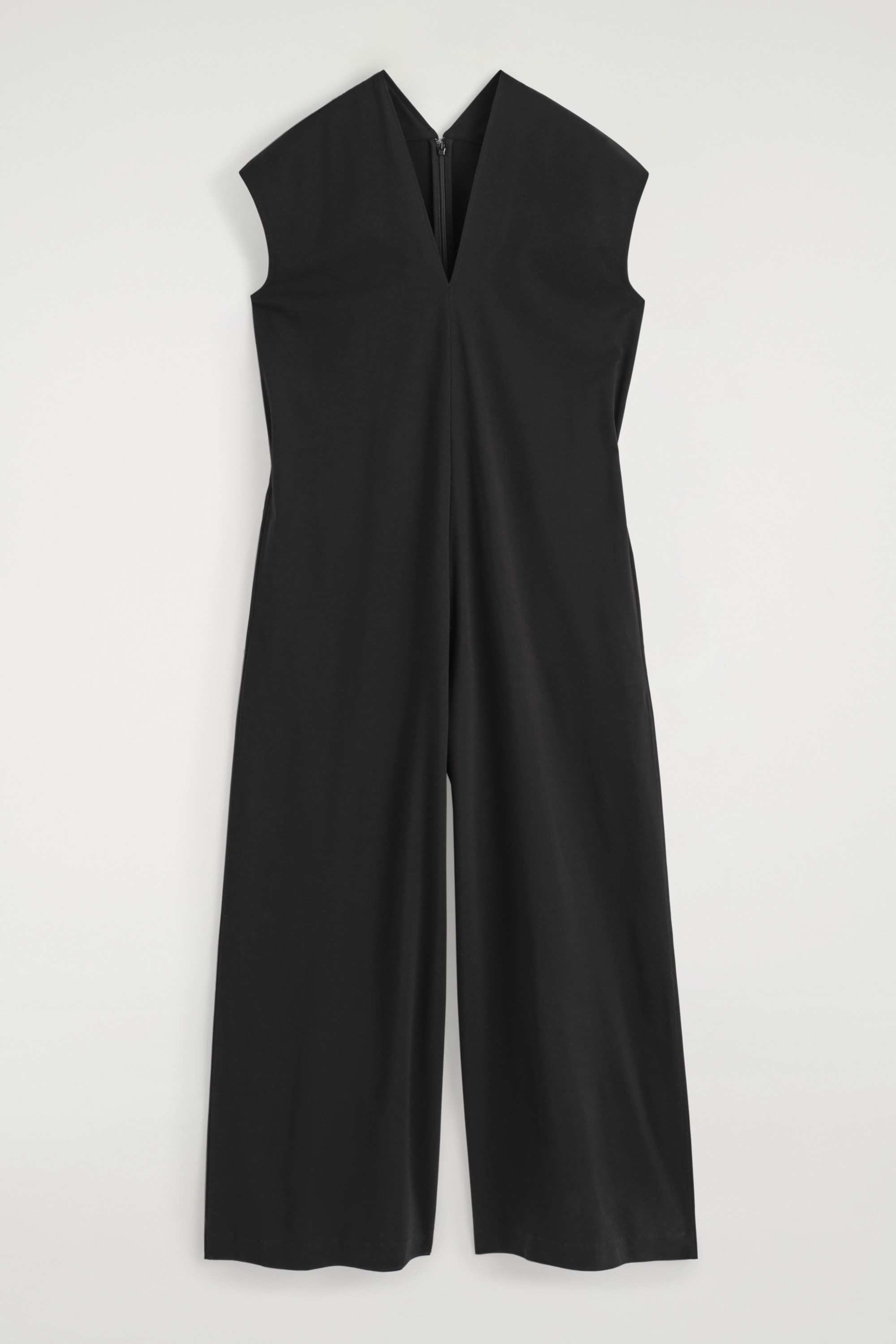 TUTA IN JERSEY CON SCOLLO A V - NERO