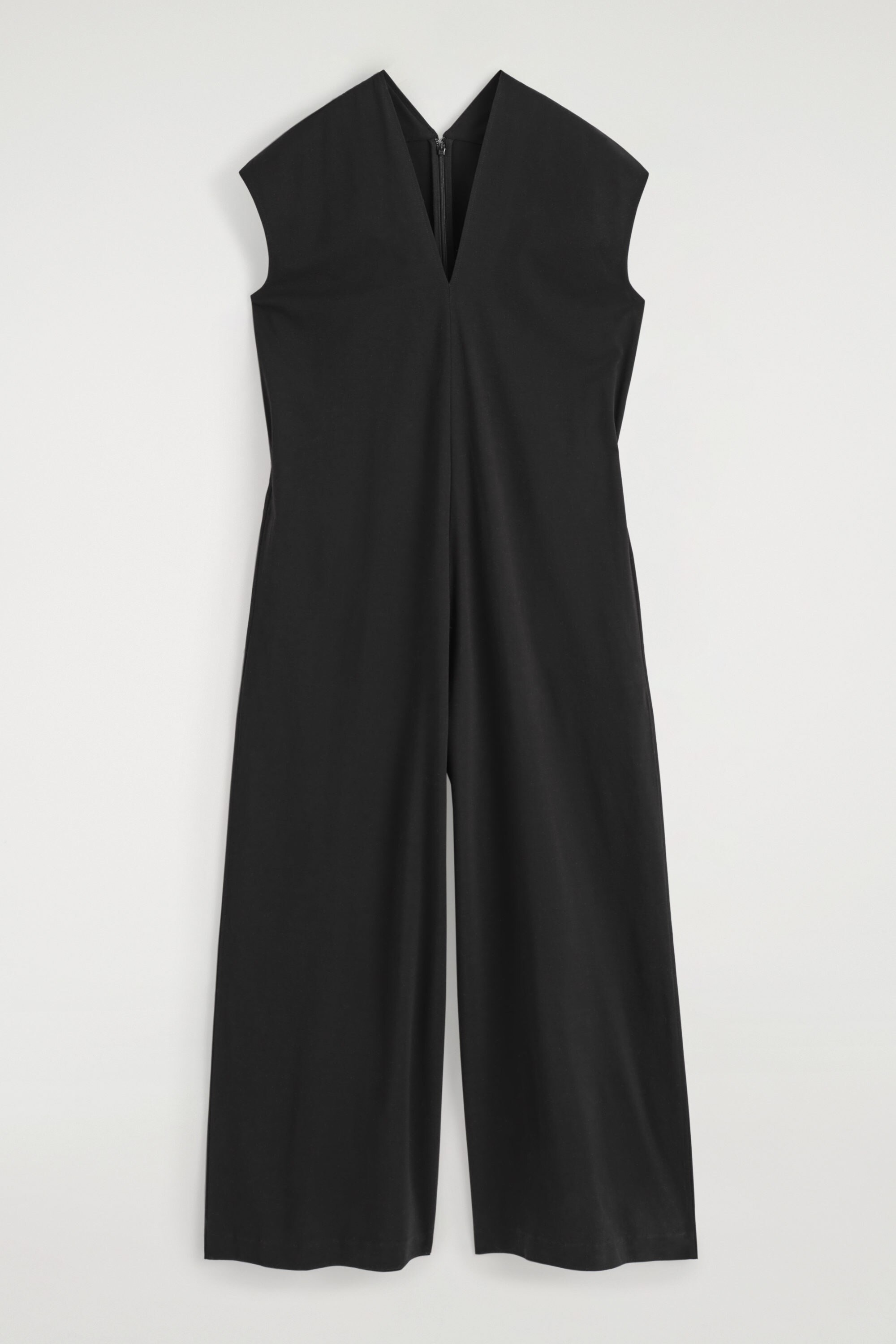 WRAP-FRONT LINEN JUMPSUIT - BLACK | COS