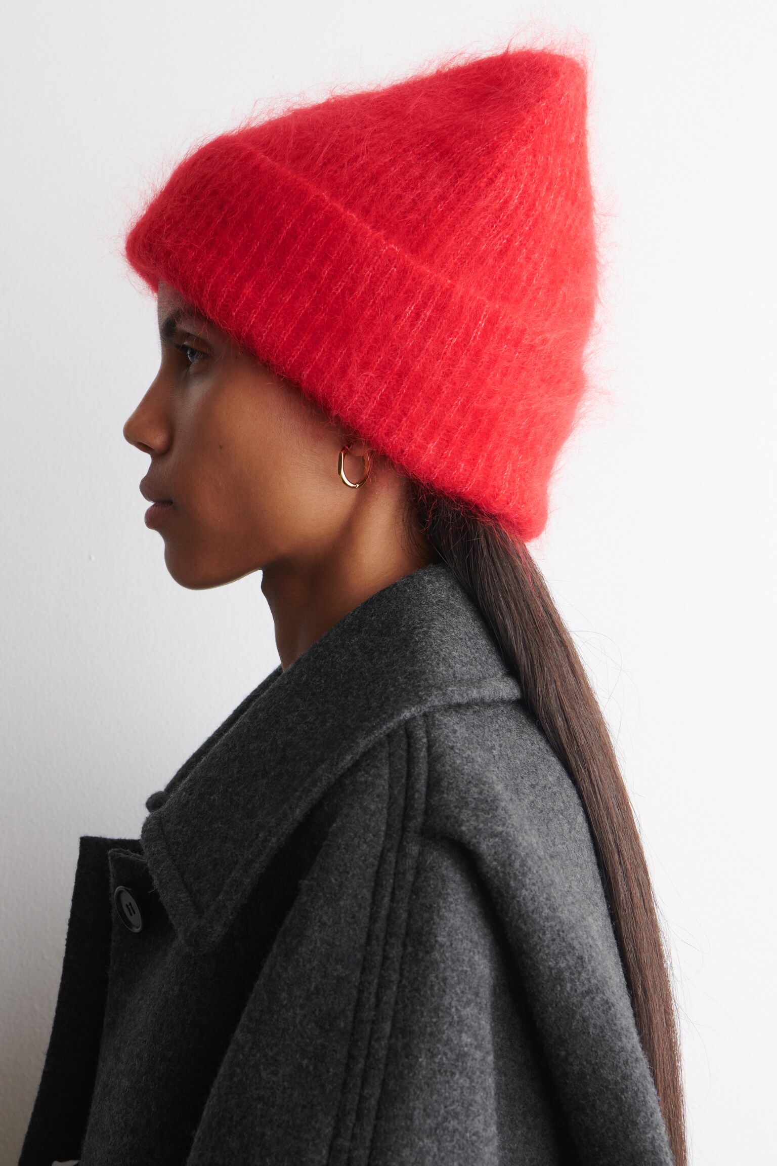 BONNET EN MOHAIR CÔTELÉ - ROUGE/Noir/VERT CLAIR - 4