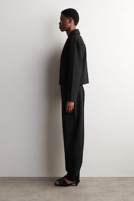 ROUNDED JERSEY JACKET — BLACK 3