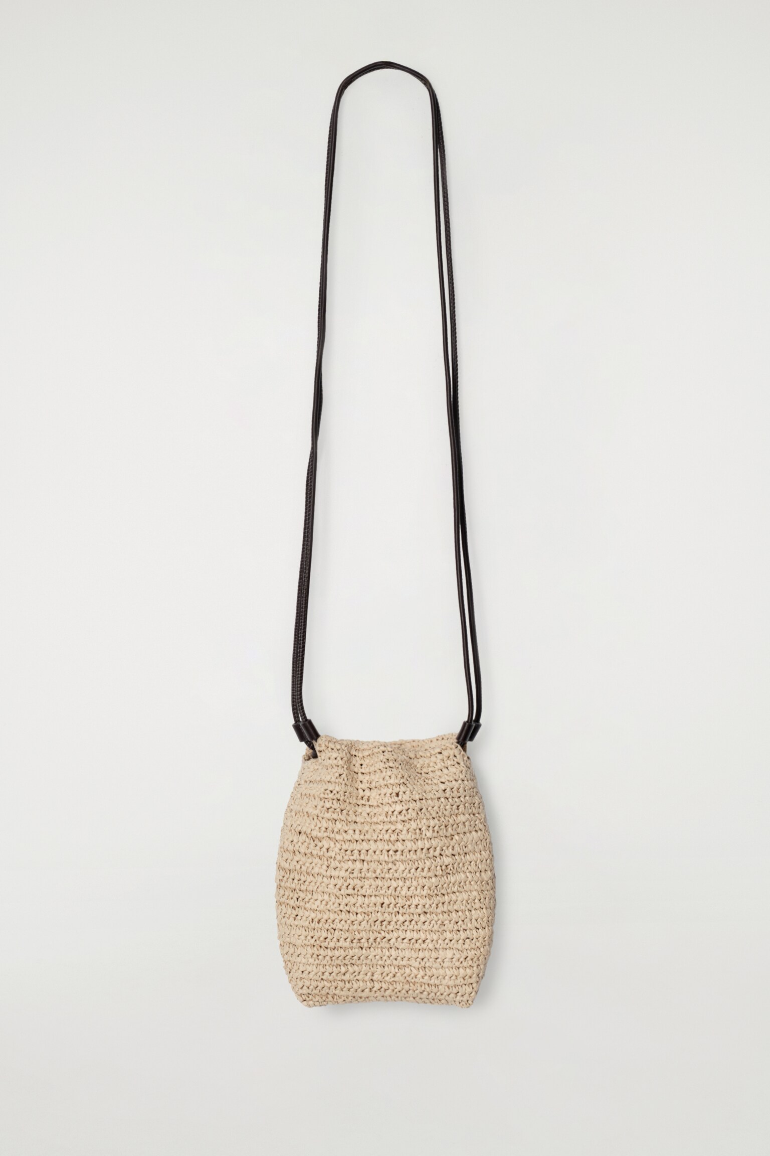 CUSTODIA PORTA CELLULARE IN PAGLIA - BEIGE/NERO - 2