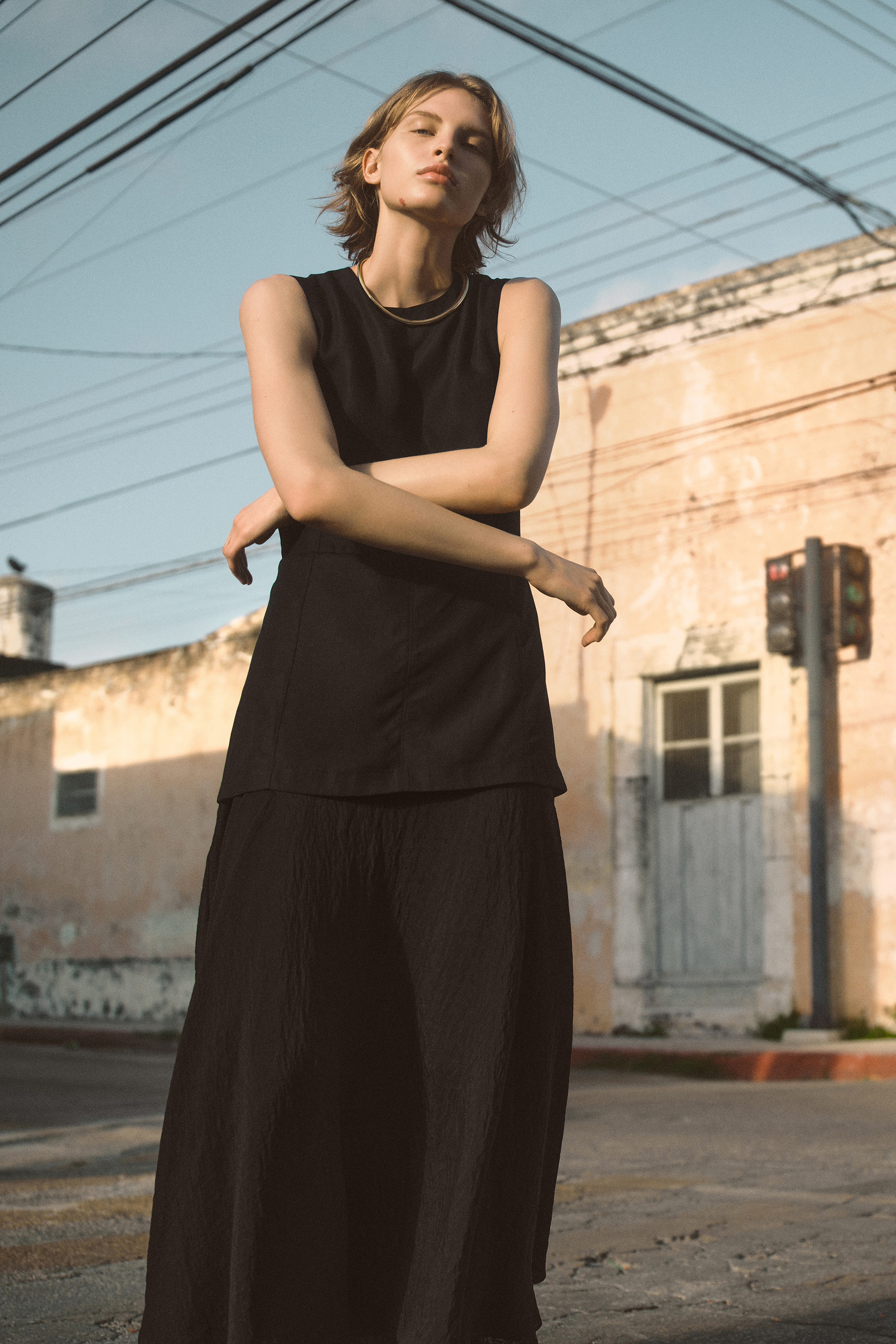 Wavy neck peplum dressのドレス|Dorry Doll / LE'RURE