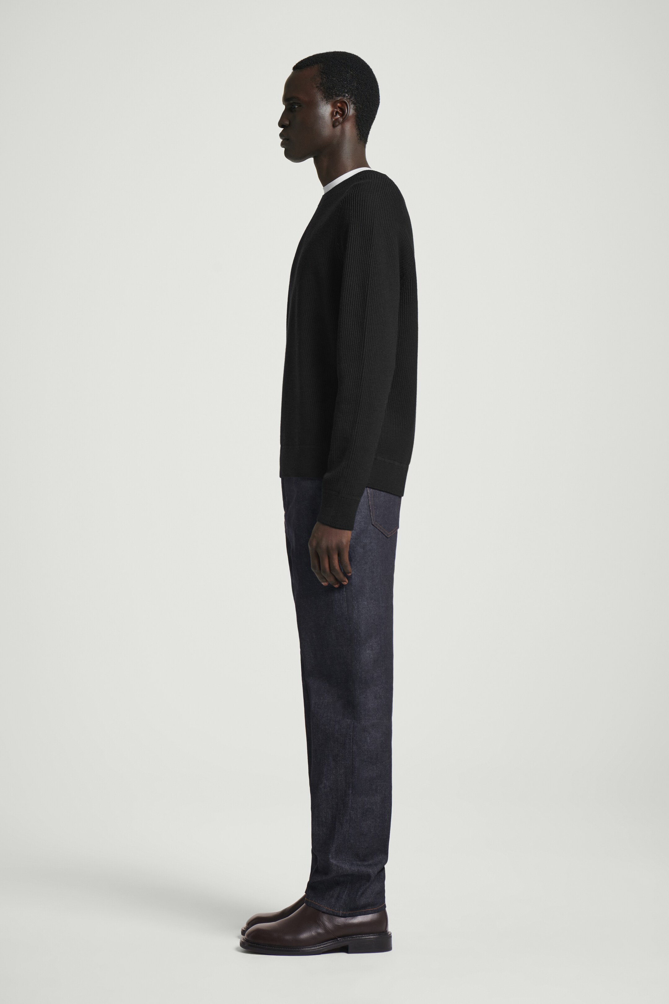 Ingrandisci l'immagine: RIBBED MERINO WOOL JUMPER - BLACK - UOMO | H&M CH 4