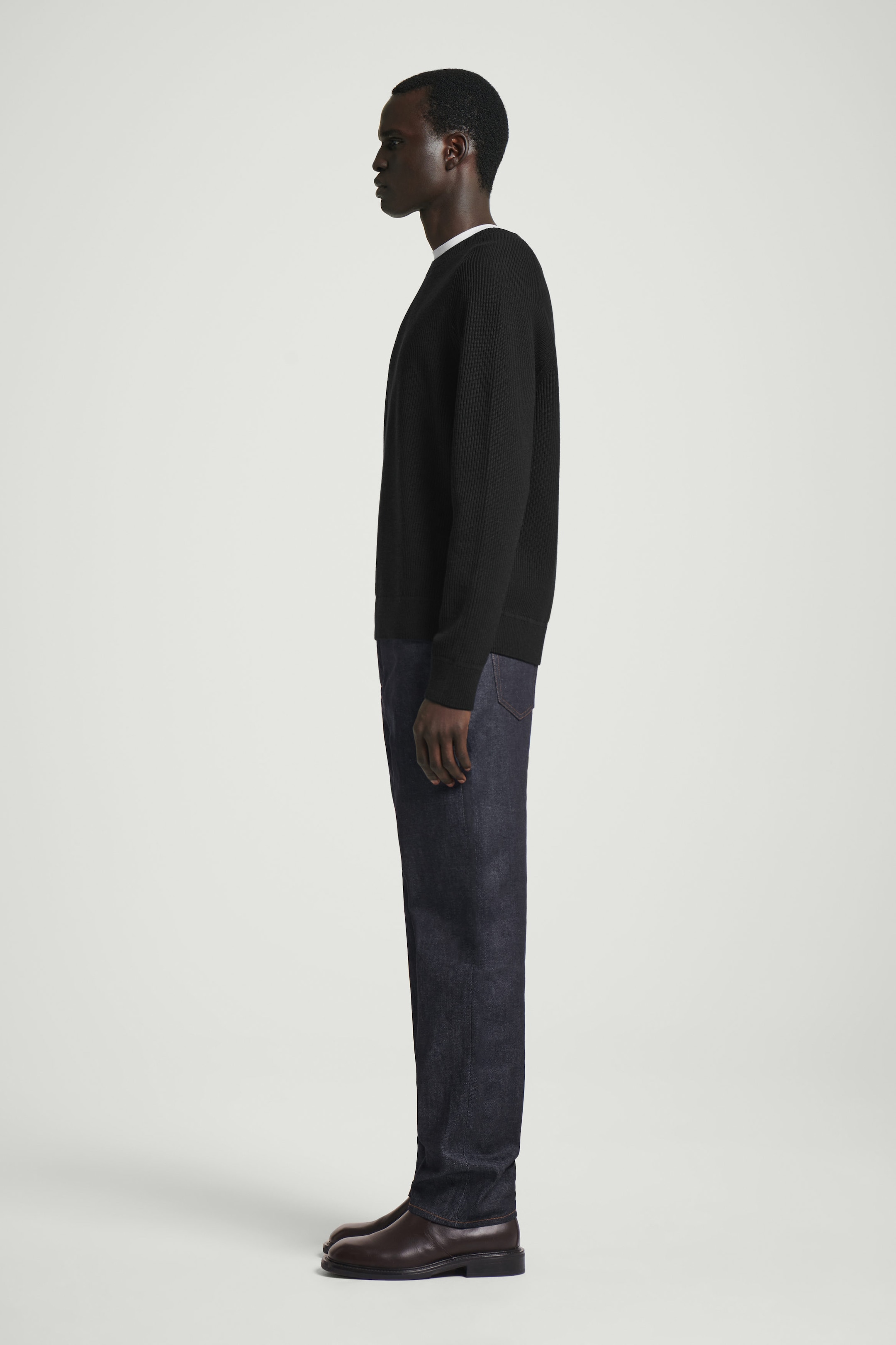 RIBBED MERINO WOOL JUMPER