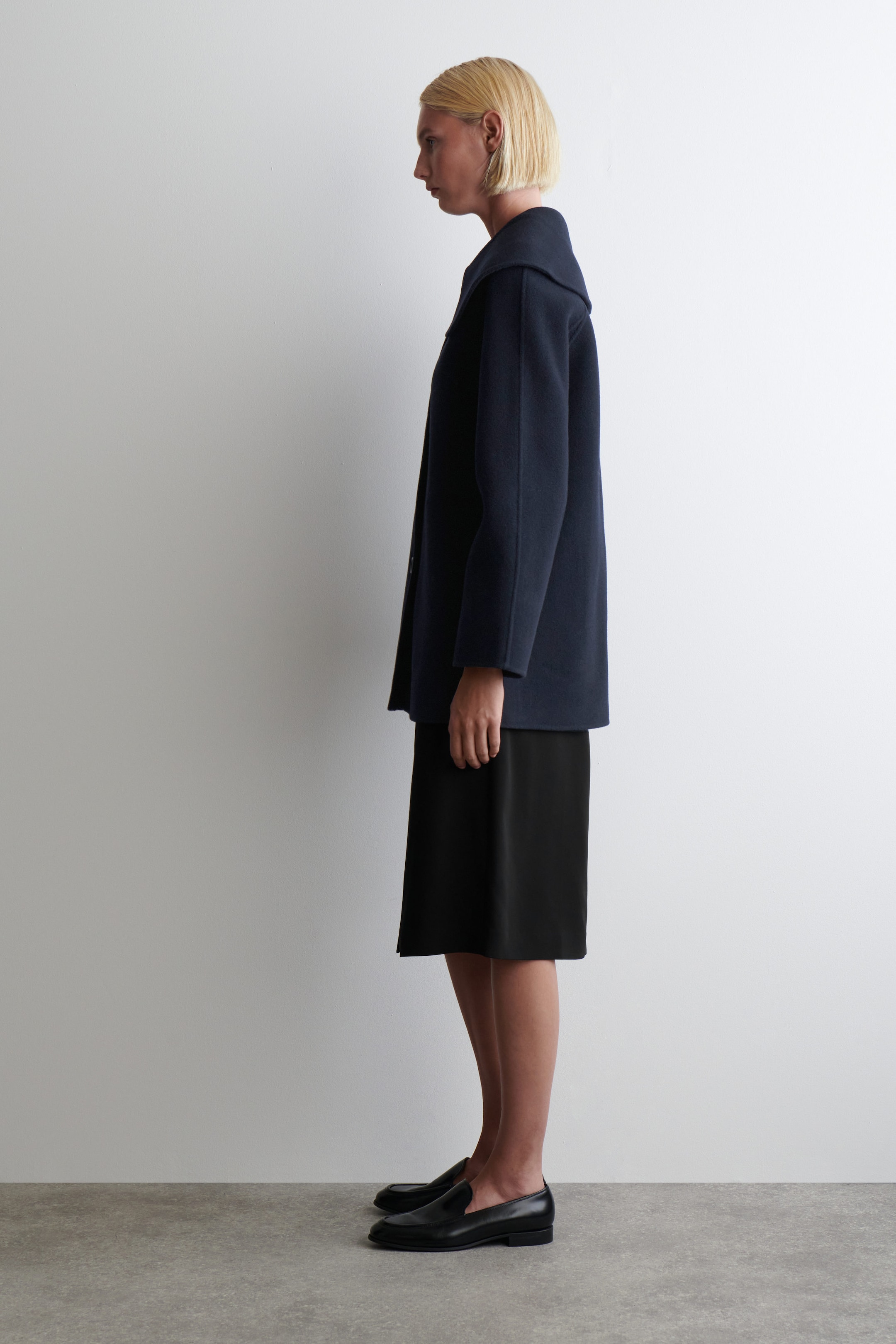 COLLARED DOUBLE-FACED WOOL JACKET