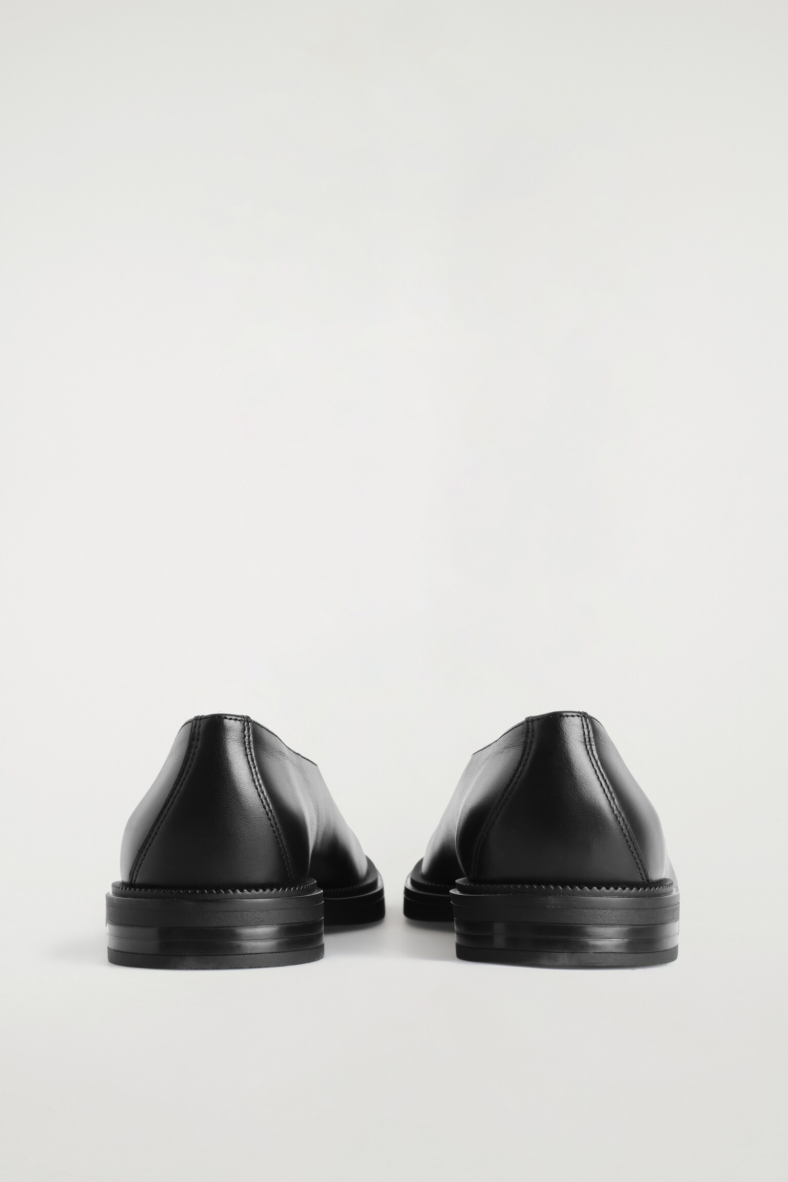 SOULIERS À SEMELLE ÉPAISSE EN CUIR - NOIR - 4