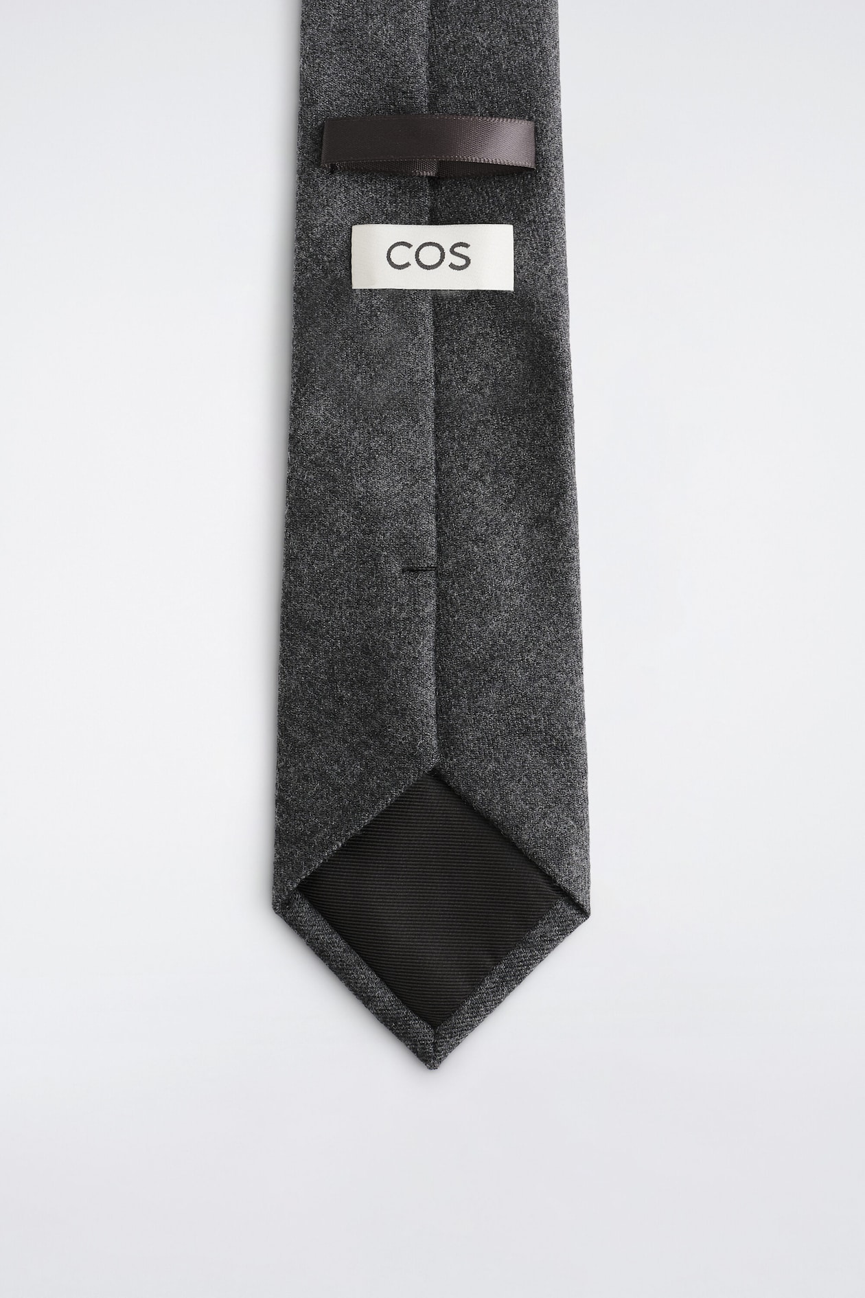 WOOL-FLANNEL TIE — DARK-GRAY MÉLANGE