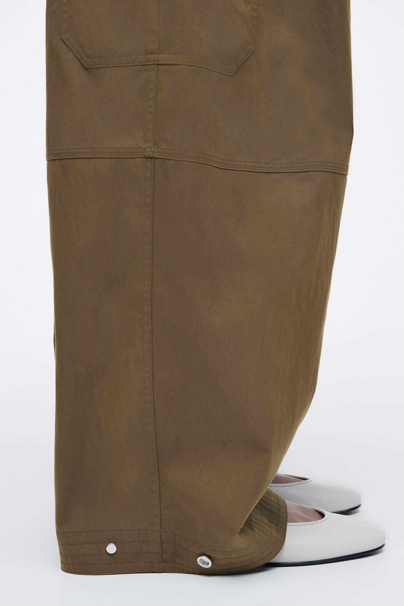 UTILITY BARREL-LEG TROUSERS - BROWN/DARK GREEN - 4