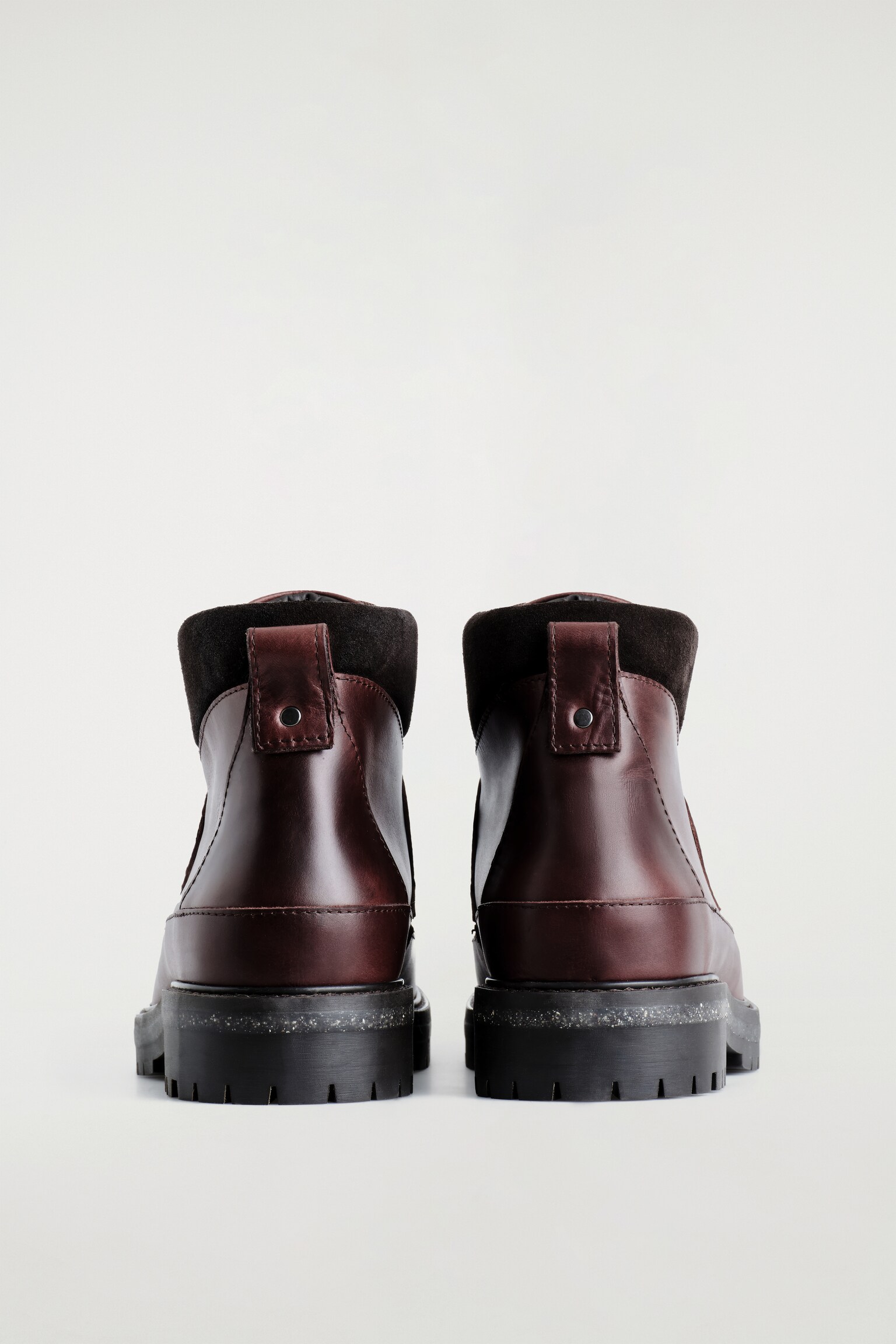 BOTTINES D'INSPIRATION RANDONNÉE EN CUIR - BRUN/NOIR - 3