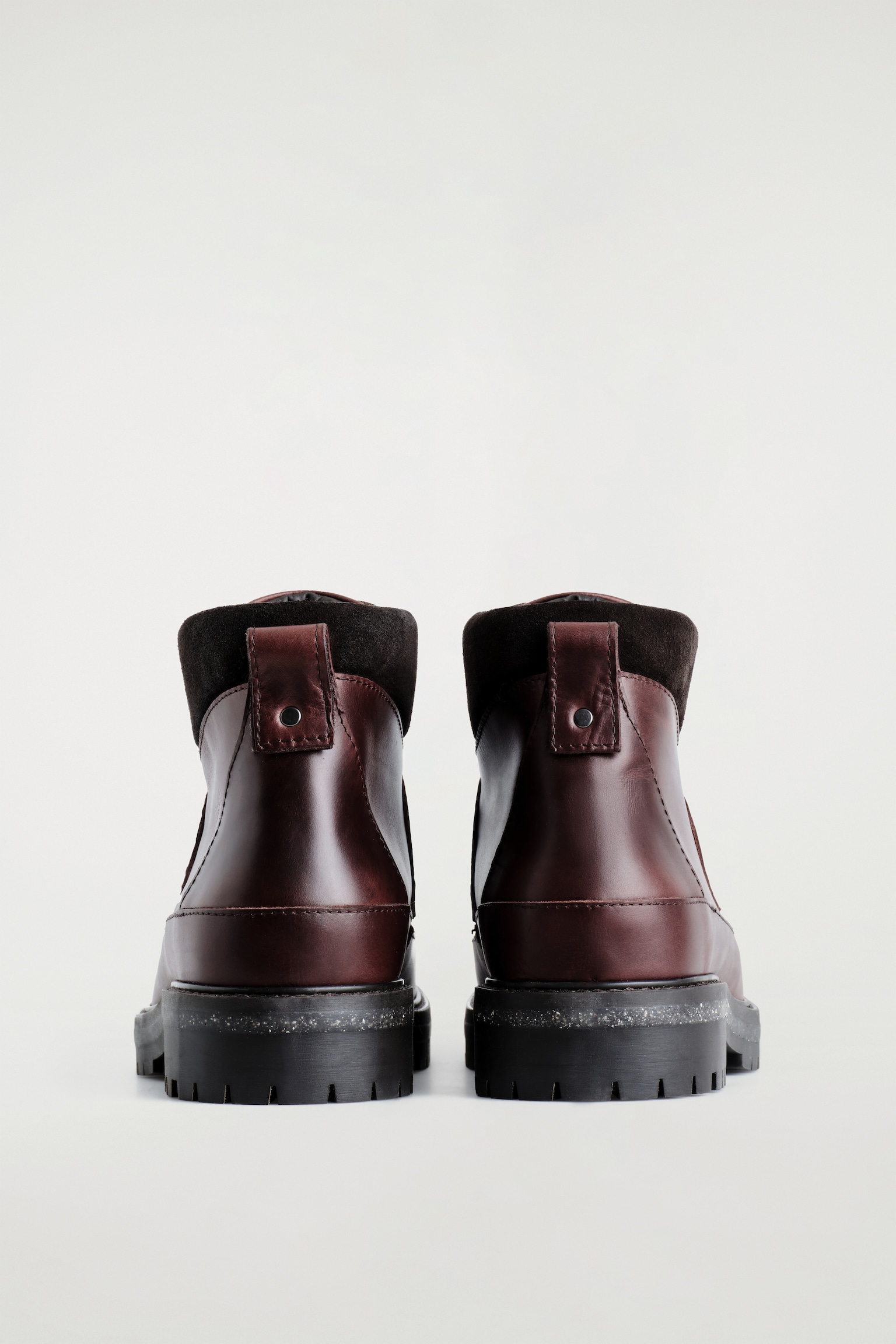 LEATHER HIKING BOOTS - BROWN/BLACK - 4