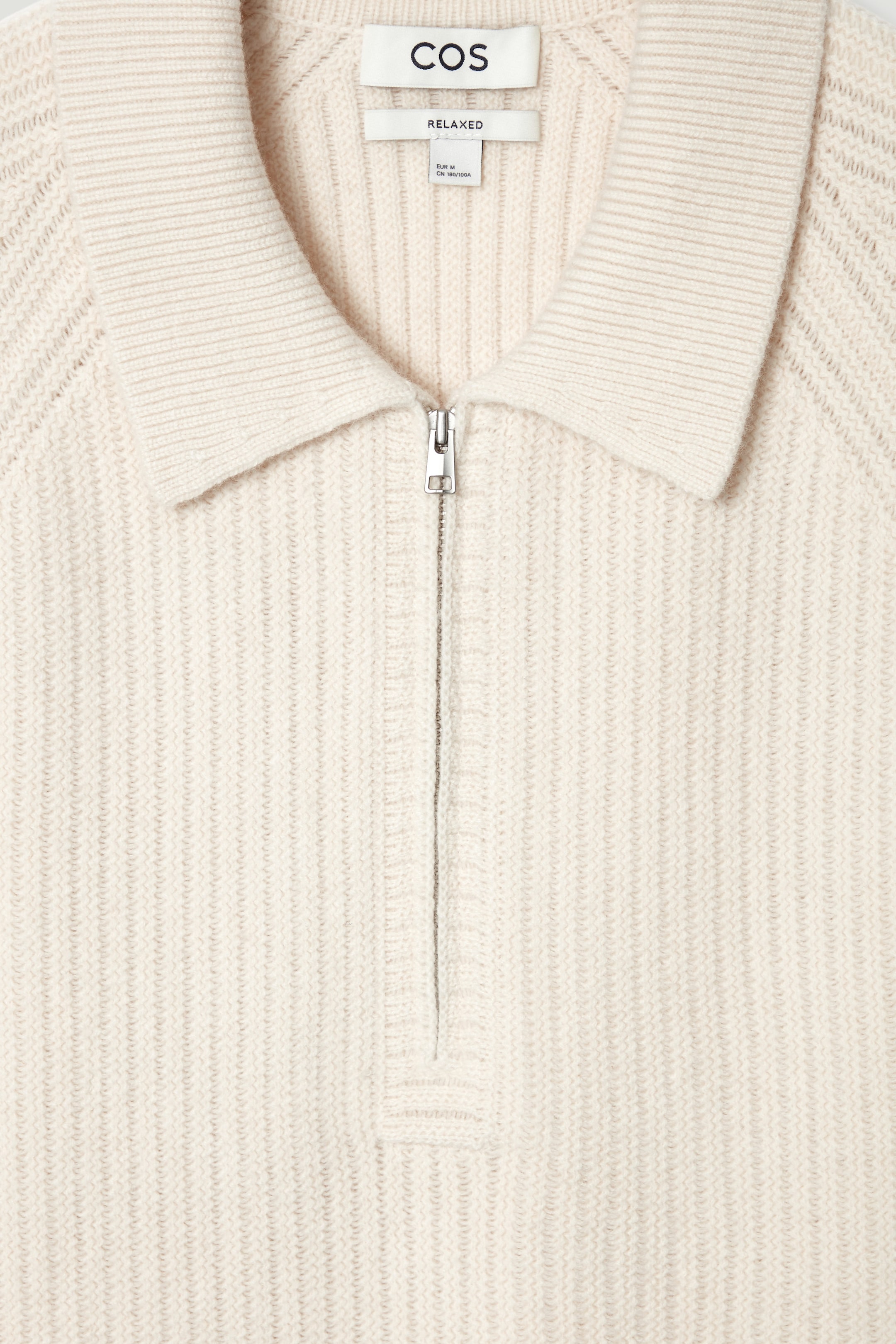 COLLARED MERINO WOOL-YAK BLEND HALF-ZIP JUMPER