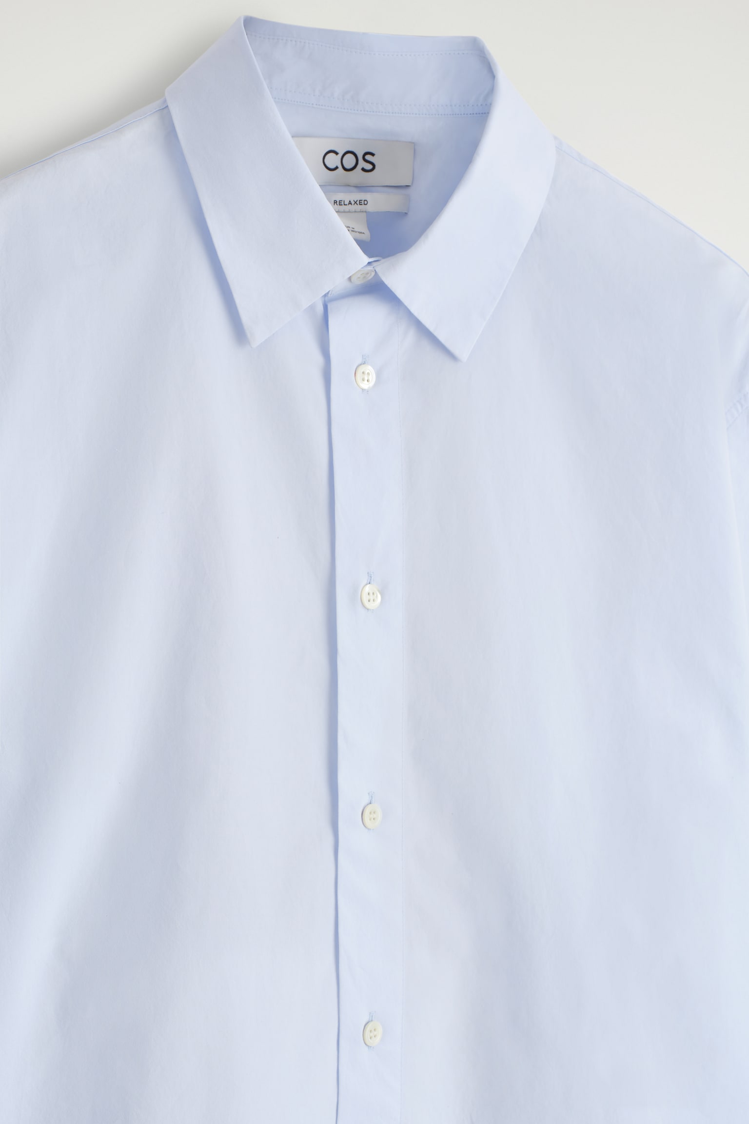 RELAXED PIMA COTTON-POPLIN SHIRT - LIGHT BLUE/WHITE/BLUE - 3