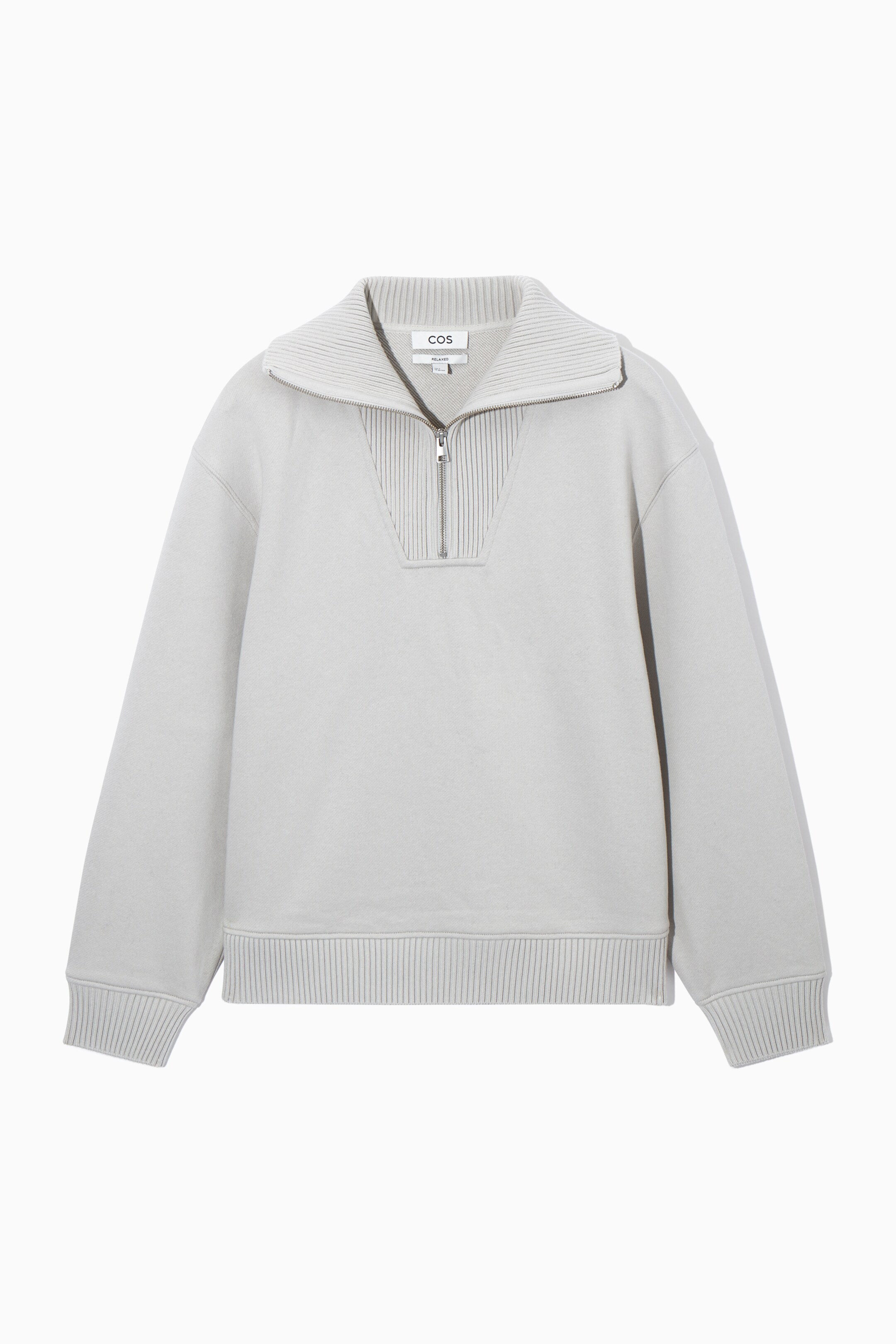 View larger image: FUNNEL-NECK HALF-ZIP SWEATSHIRT - STONE - Men | H&M GB 1
