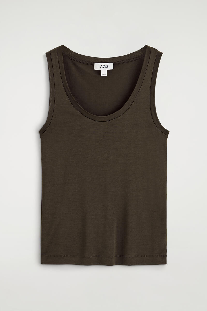 Scoop-Neck Silk-Jersey Tank Top