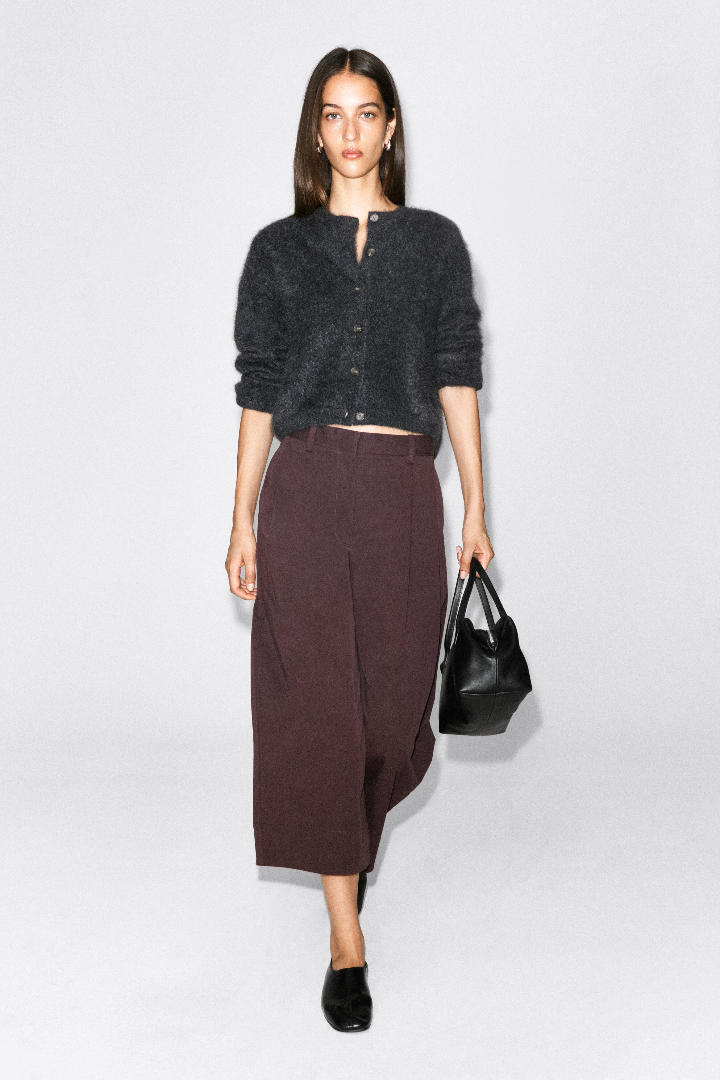 Cotton Cropped Barrel-Leg Pants by COS