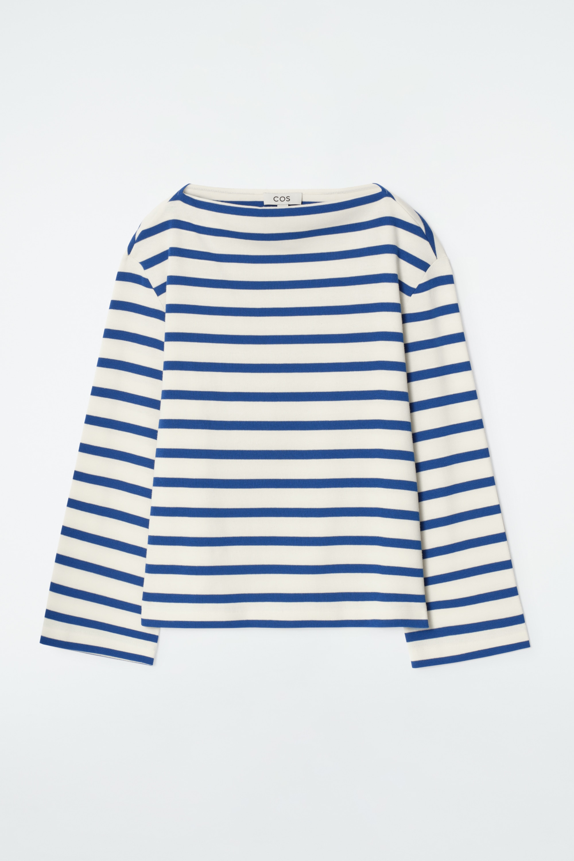 STRIPED BOAT-NECK TOP - WHITE / STRIPED/NAVY / STRIPED/NAVY / STRIPED