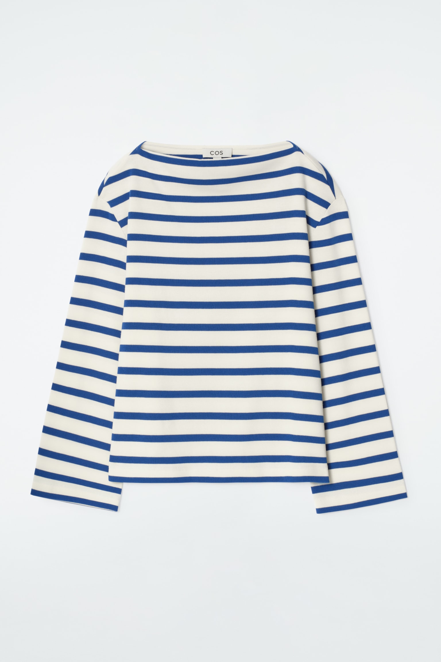 STRIPED BOAT-NECK TOP - WHITE / STRIPED/NAVY / STRIPED/NAVY / STRIPED
