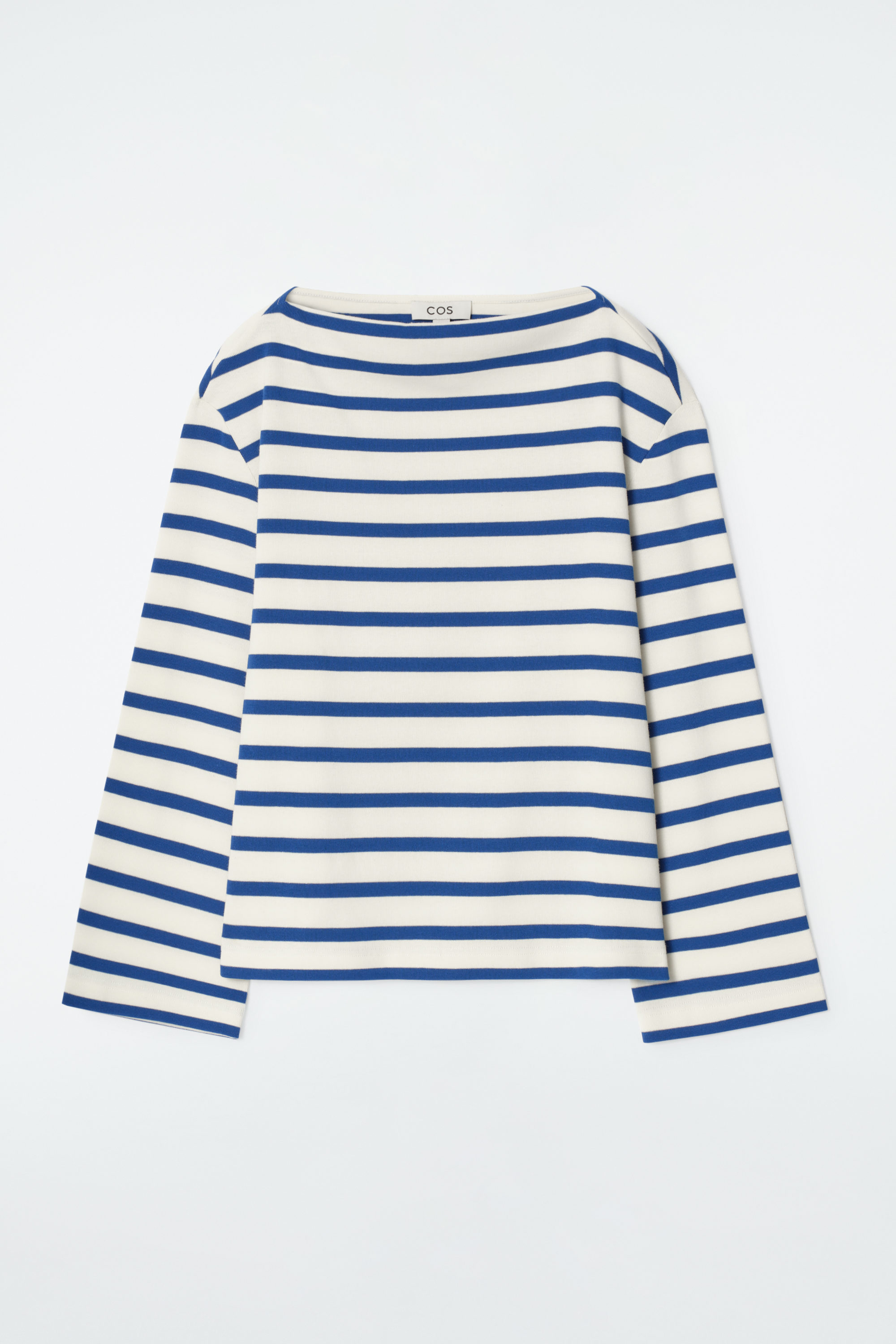 STRIPED BOAT-NECK TOP - NAVY / STRIPED | COS