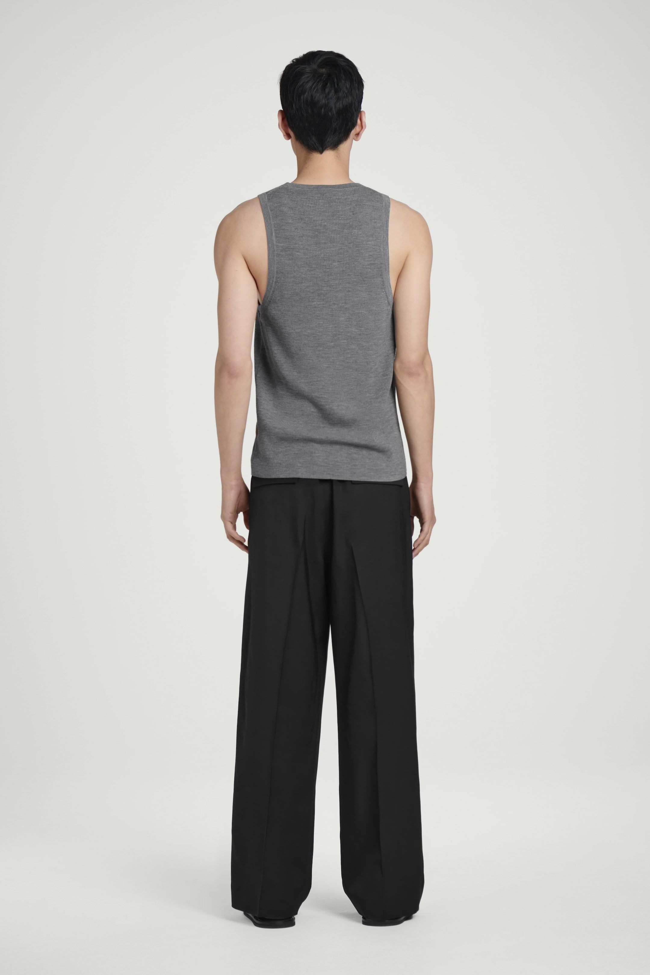 Agrandir l'image: DÉBARDEUR EN LAINE MÉRINOS CÔTELÉE - GRIS CHINÉ - HOMME | H&M FR 3