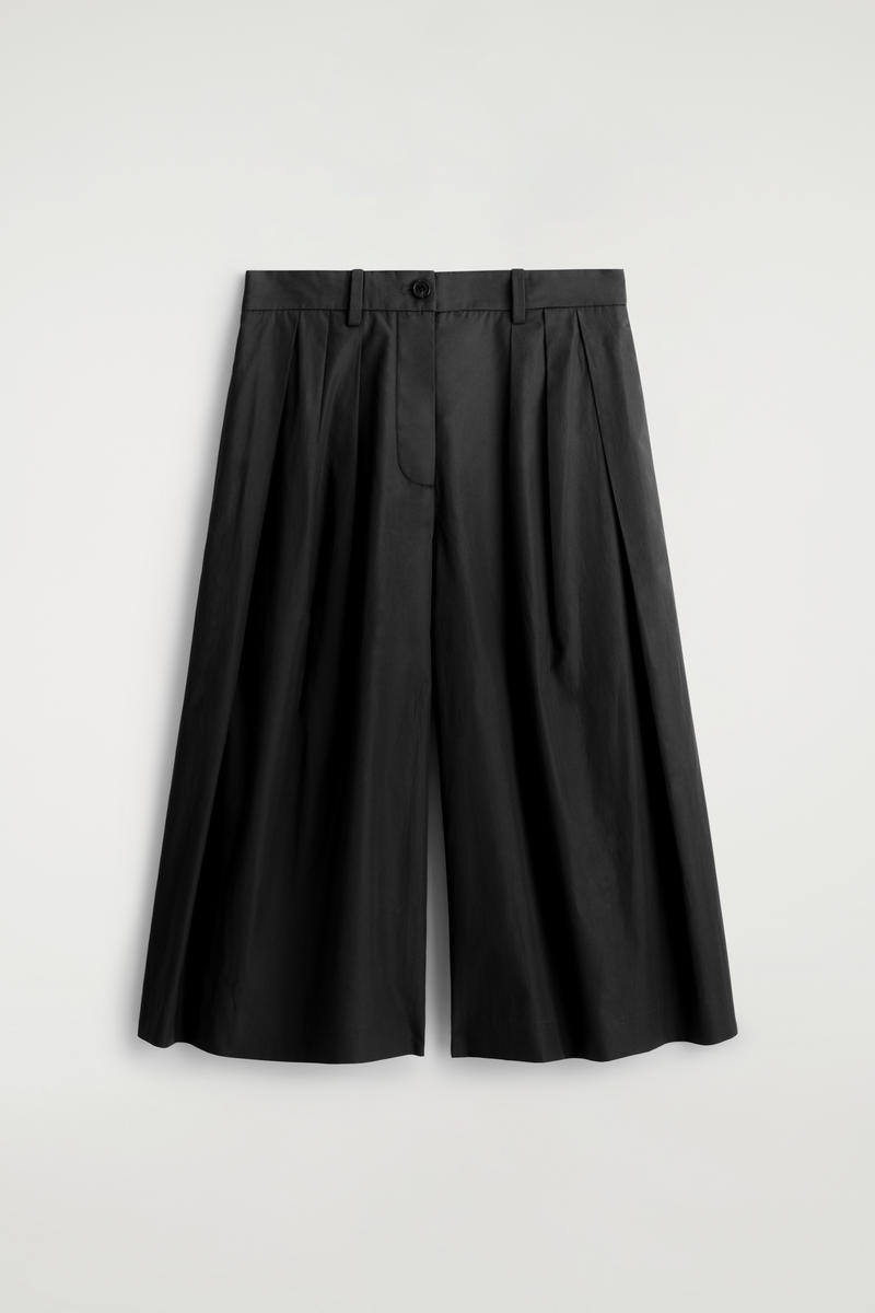 Pleated Cotton Culottes