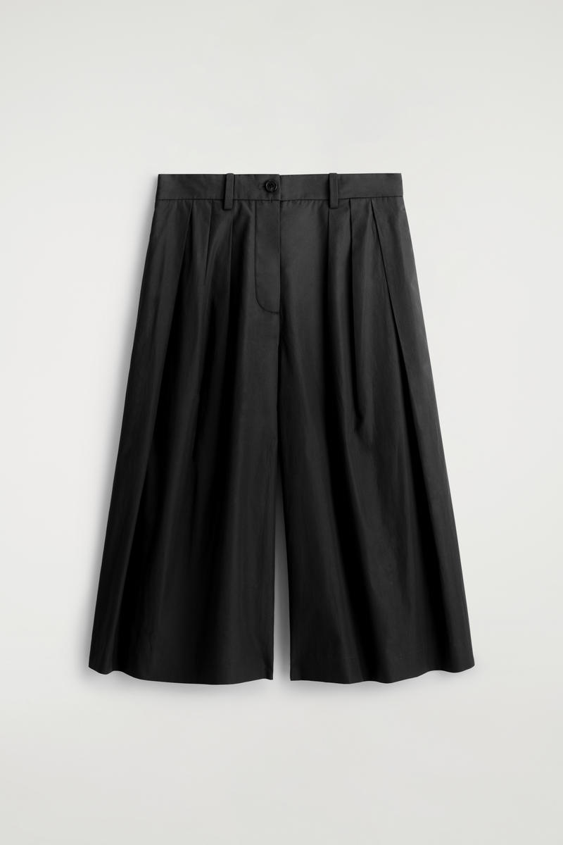 Pleated Cotton Culottes