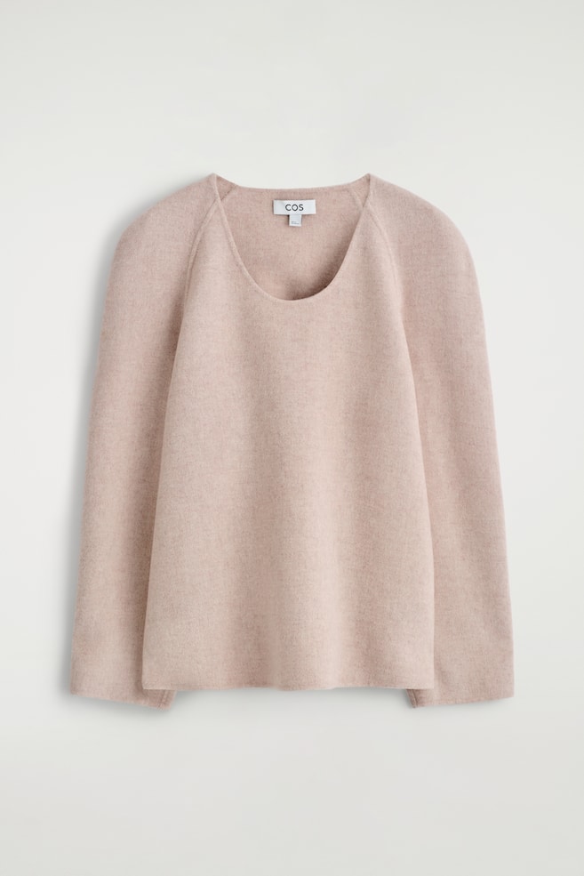 DOUBLE-FACED WOOL TOP - LIGHT BEIGE - 1