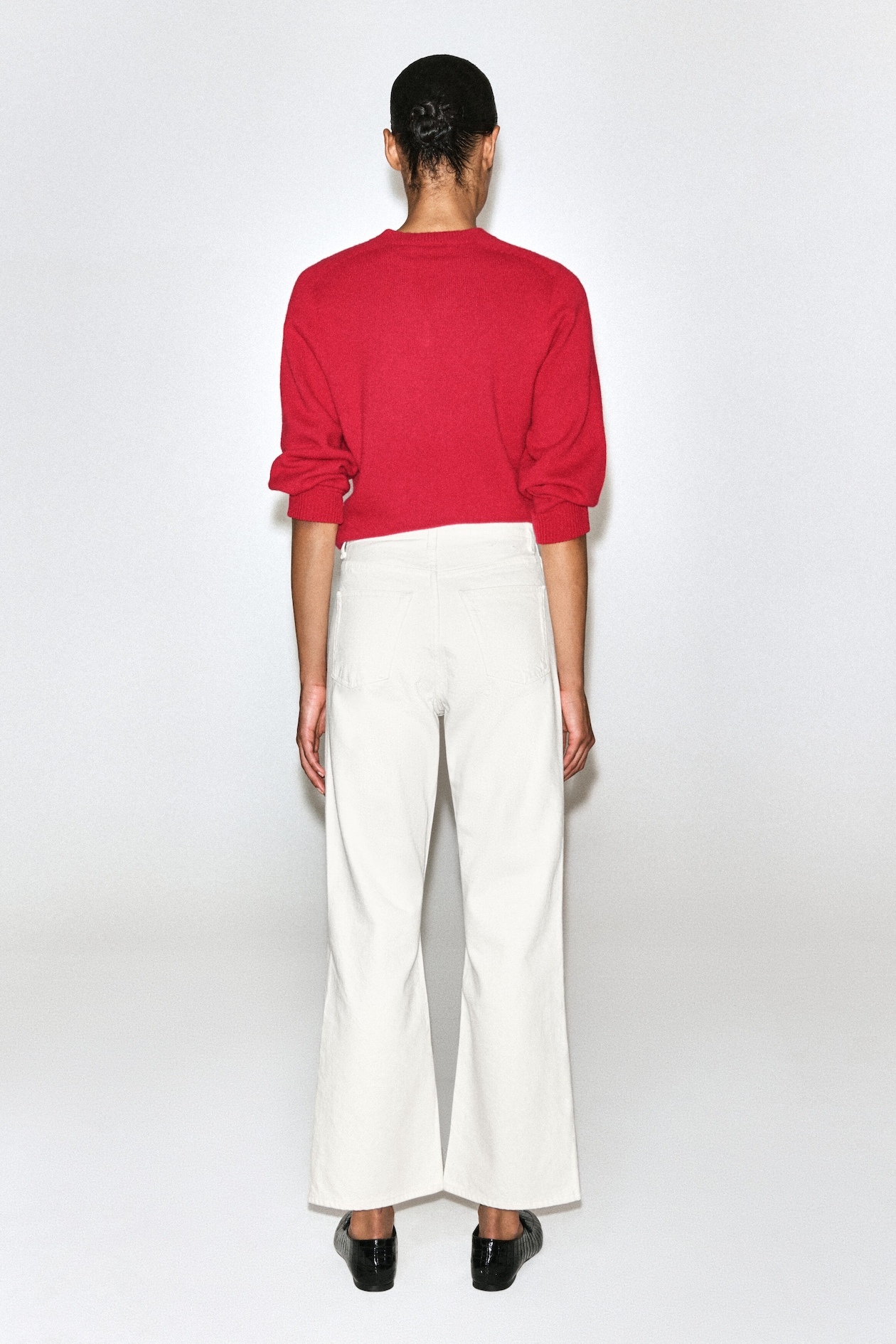 VALLEY CROPPED BOOTCUT JEANS — WHITE